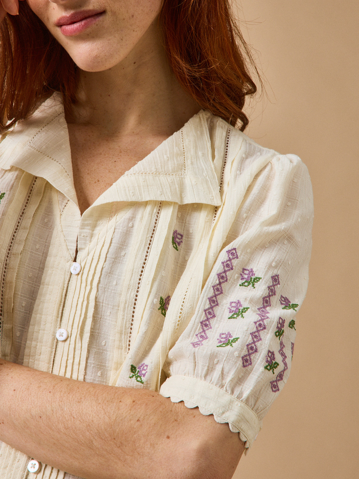 Women's embroidered blouse - Cyrillus x Emile & Ida