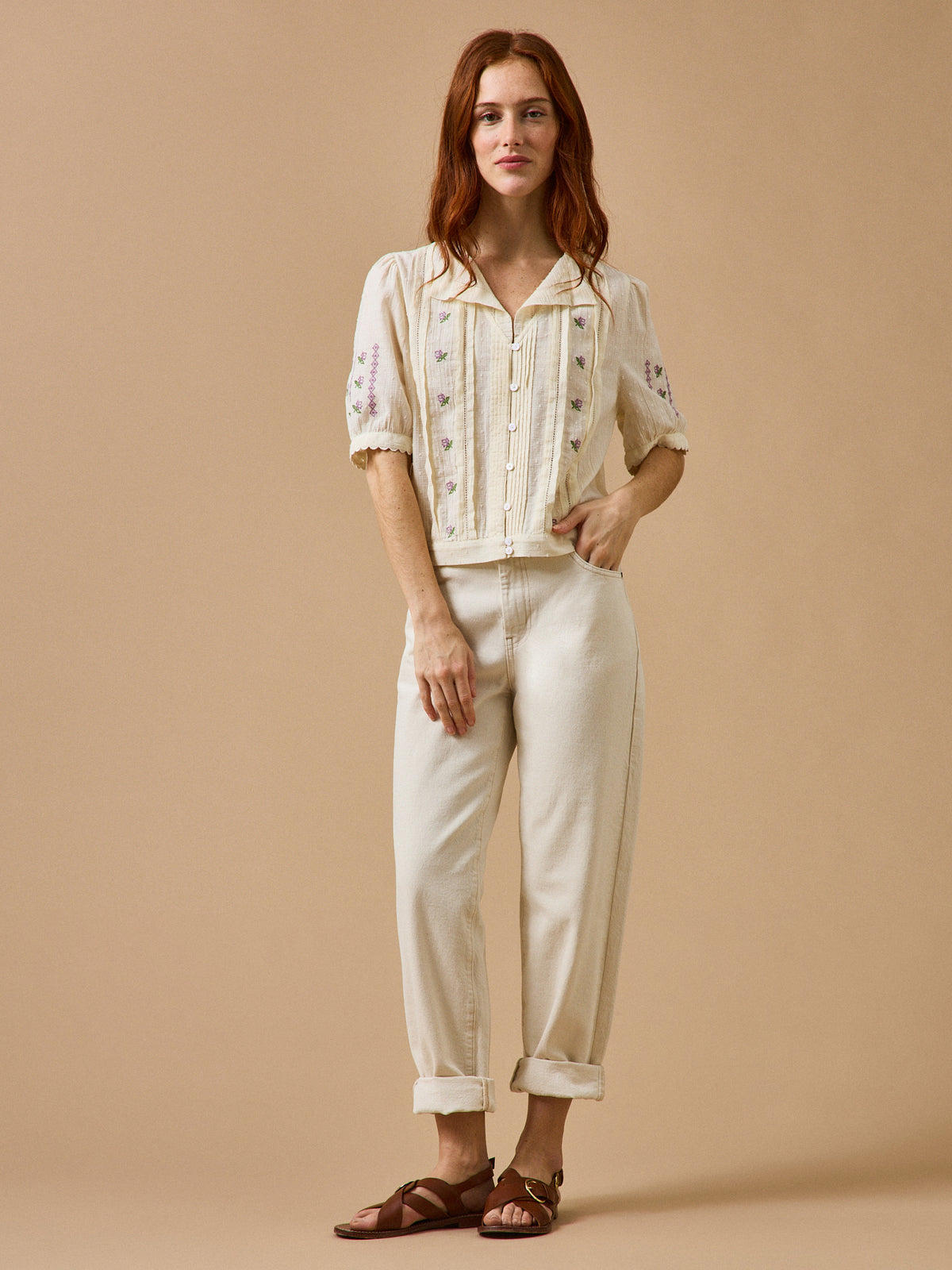 Women's embroidered blouse - Cyrillus x Emile & Ida
