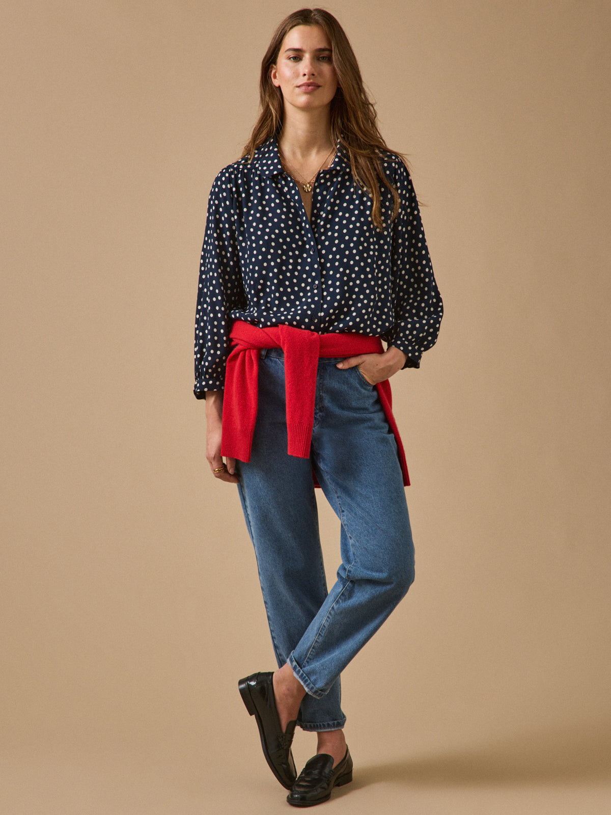 Chemise femme imprimé pois
