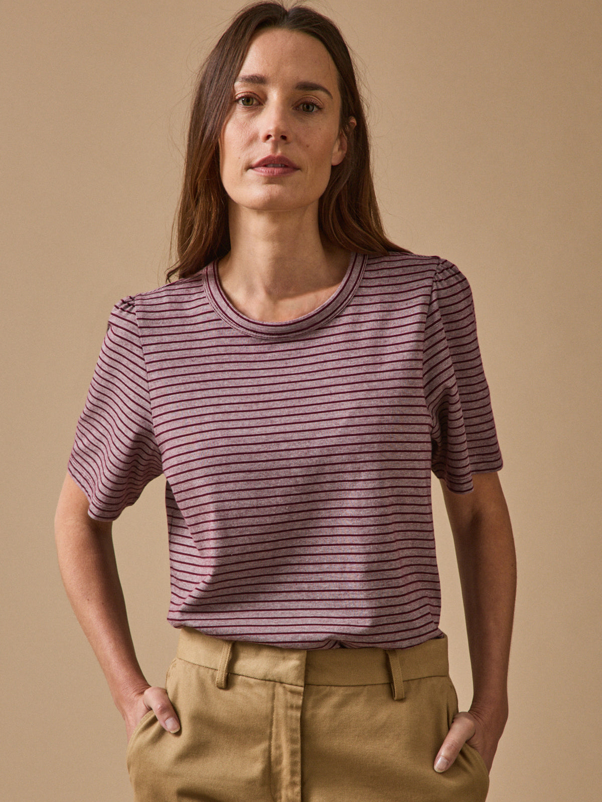 Women's striped organic cotton T-shirt