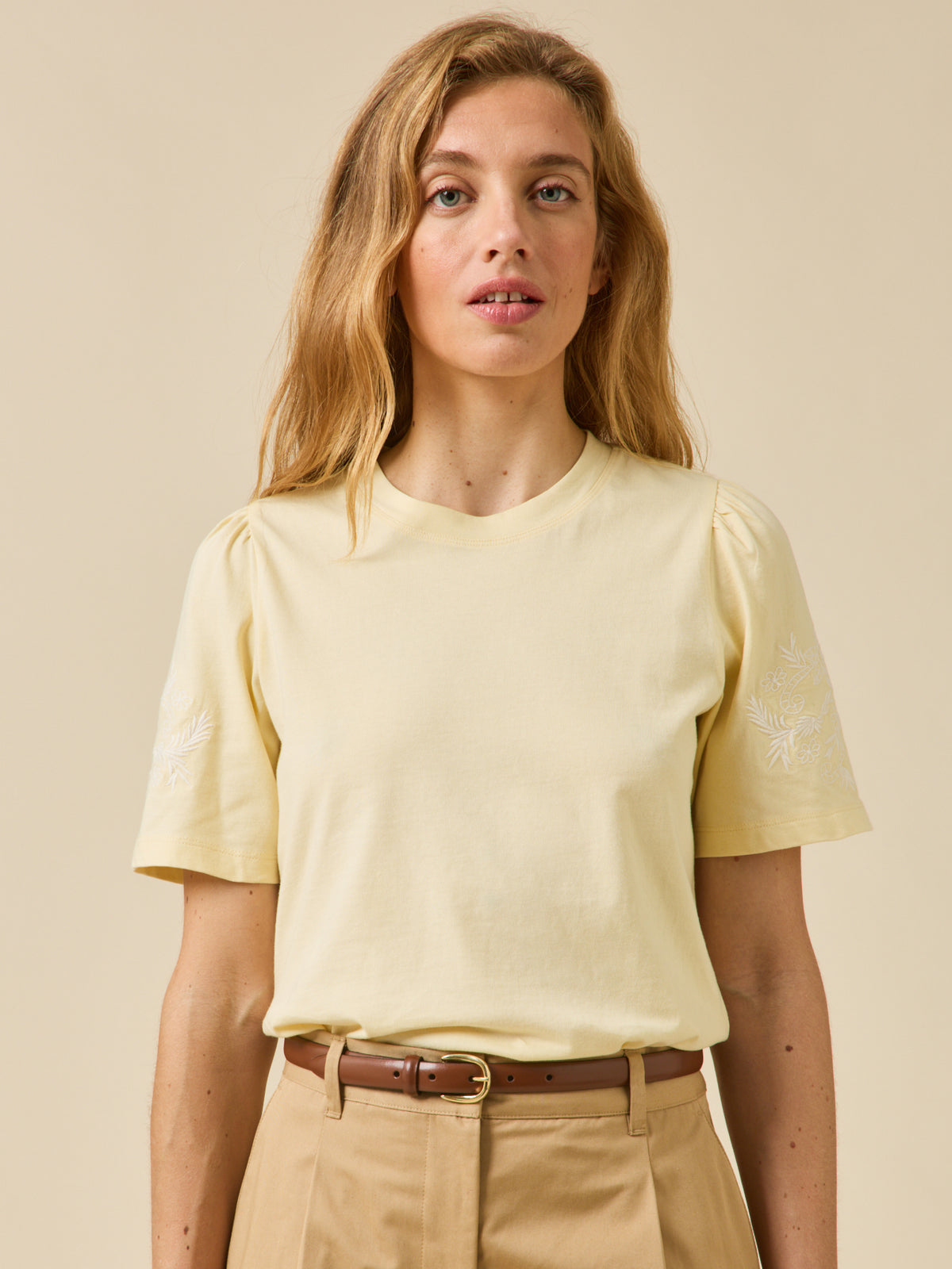 T-shirt brodé femme coton biologique