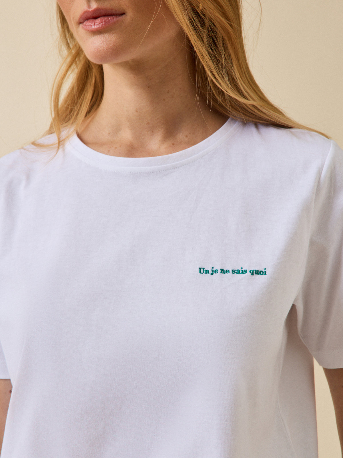 Women's embroidered organic cotton T-shirt