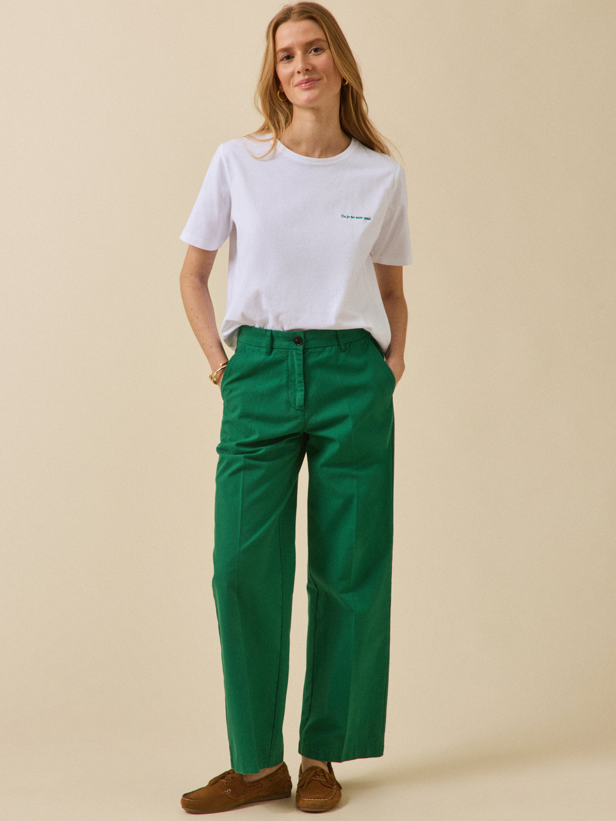 Women's embroidered organic cotton T-shirt