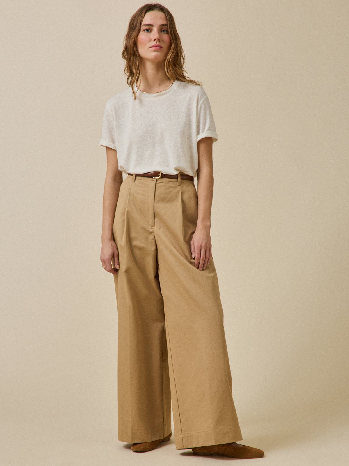 Women's linen and viscose T-shirt