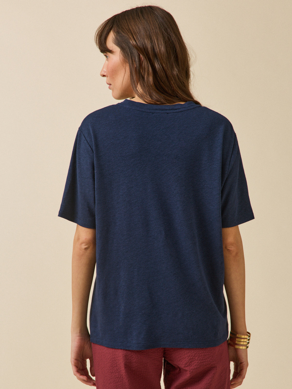 T-shirt lin et viscose femme
