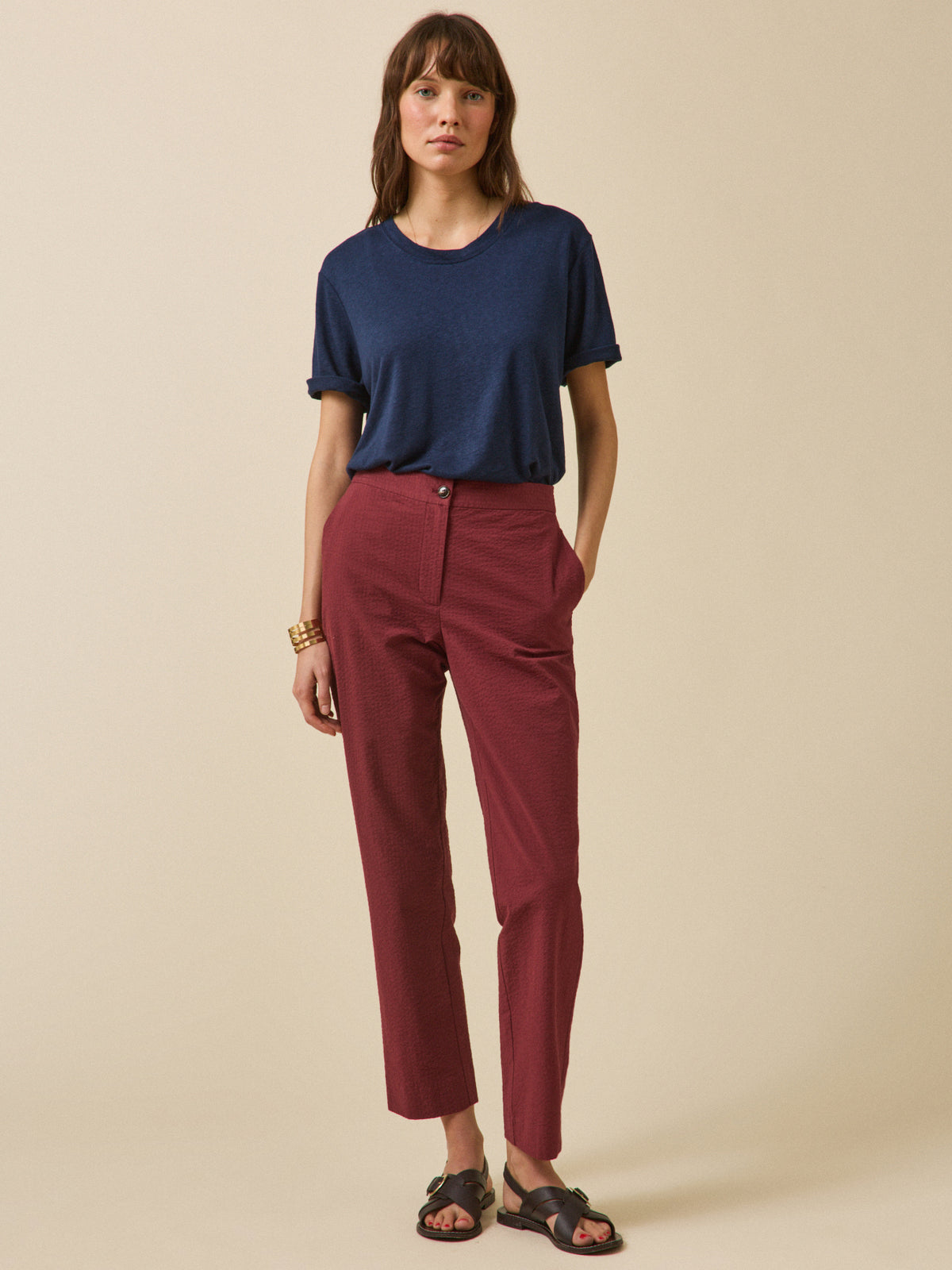 T-shirt lin et viscose femme