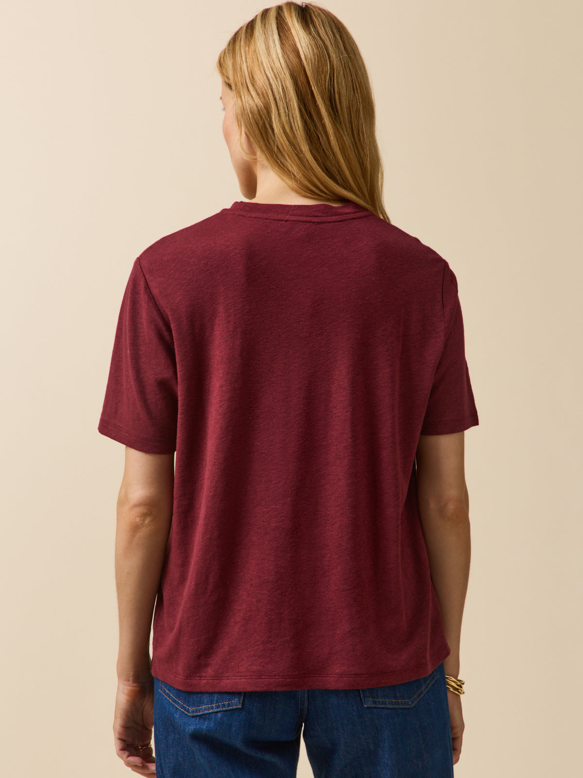 Women's linen and viscose T-shirt