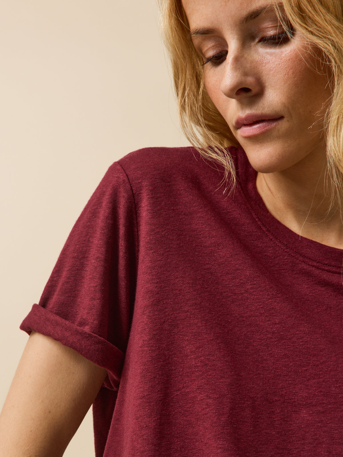 Women's linen and viscose T-shirt