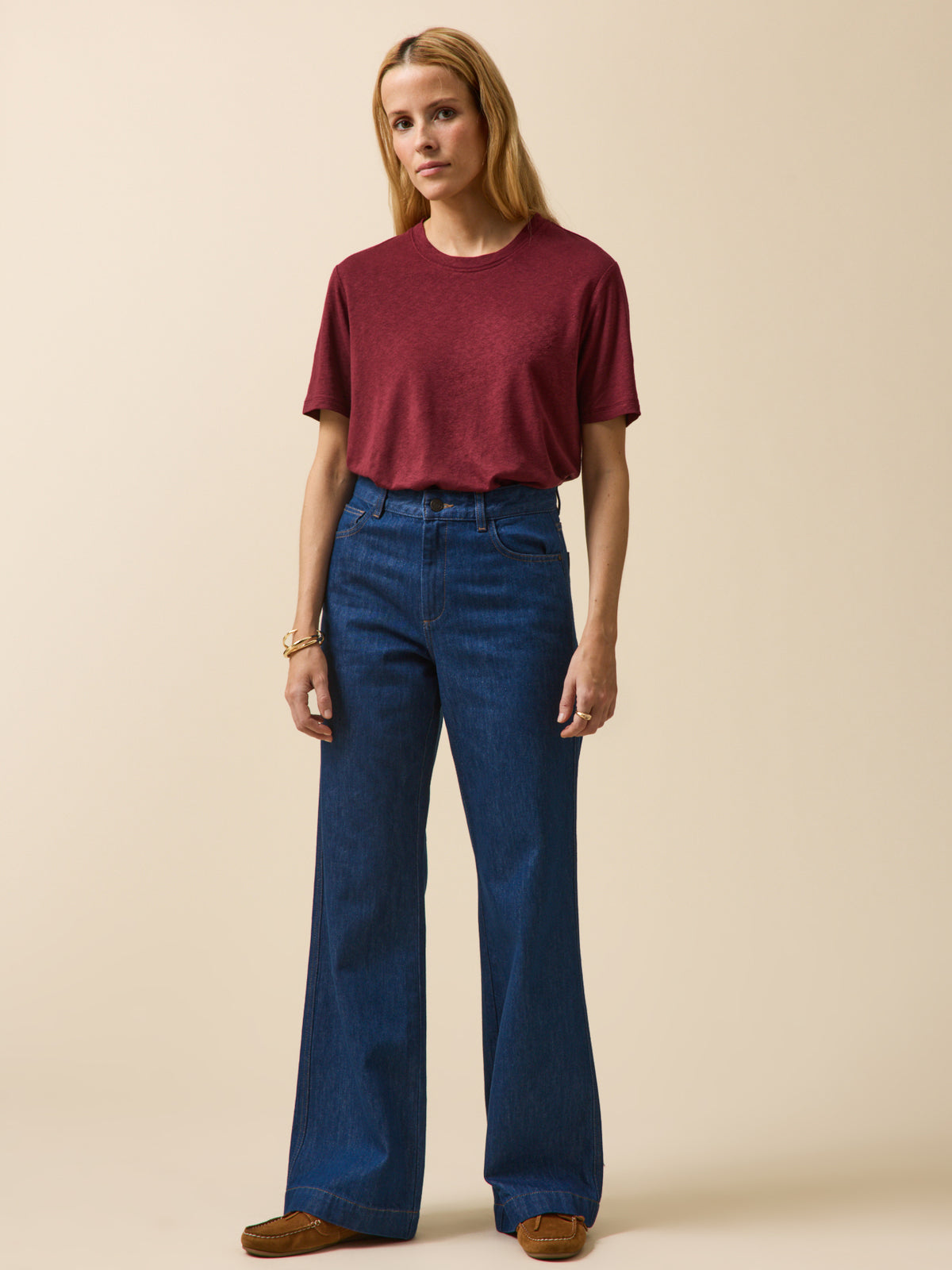 Women's linen and viscose T-shirt