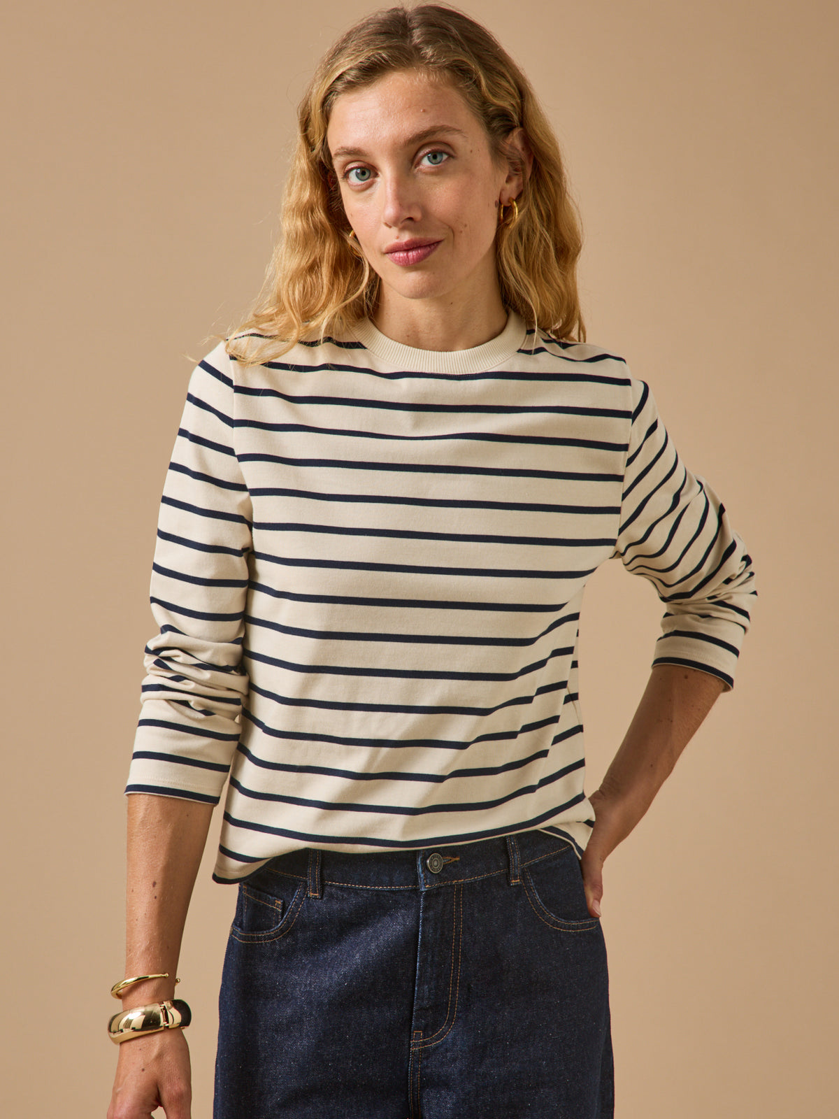 T-shirt marinière femme coton biologique