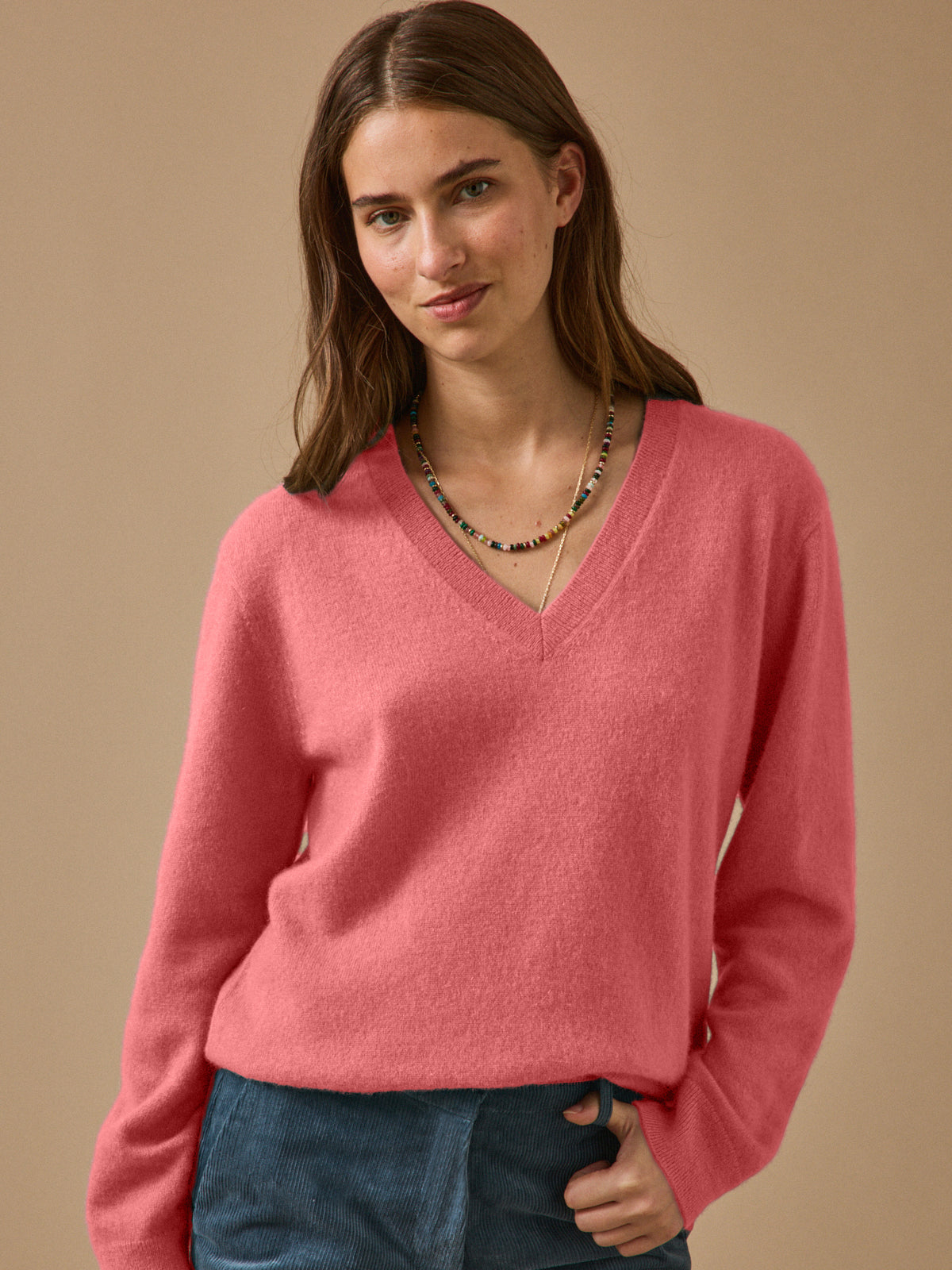 Pull col V femme - Collection Cachemire