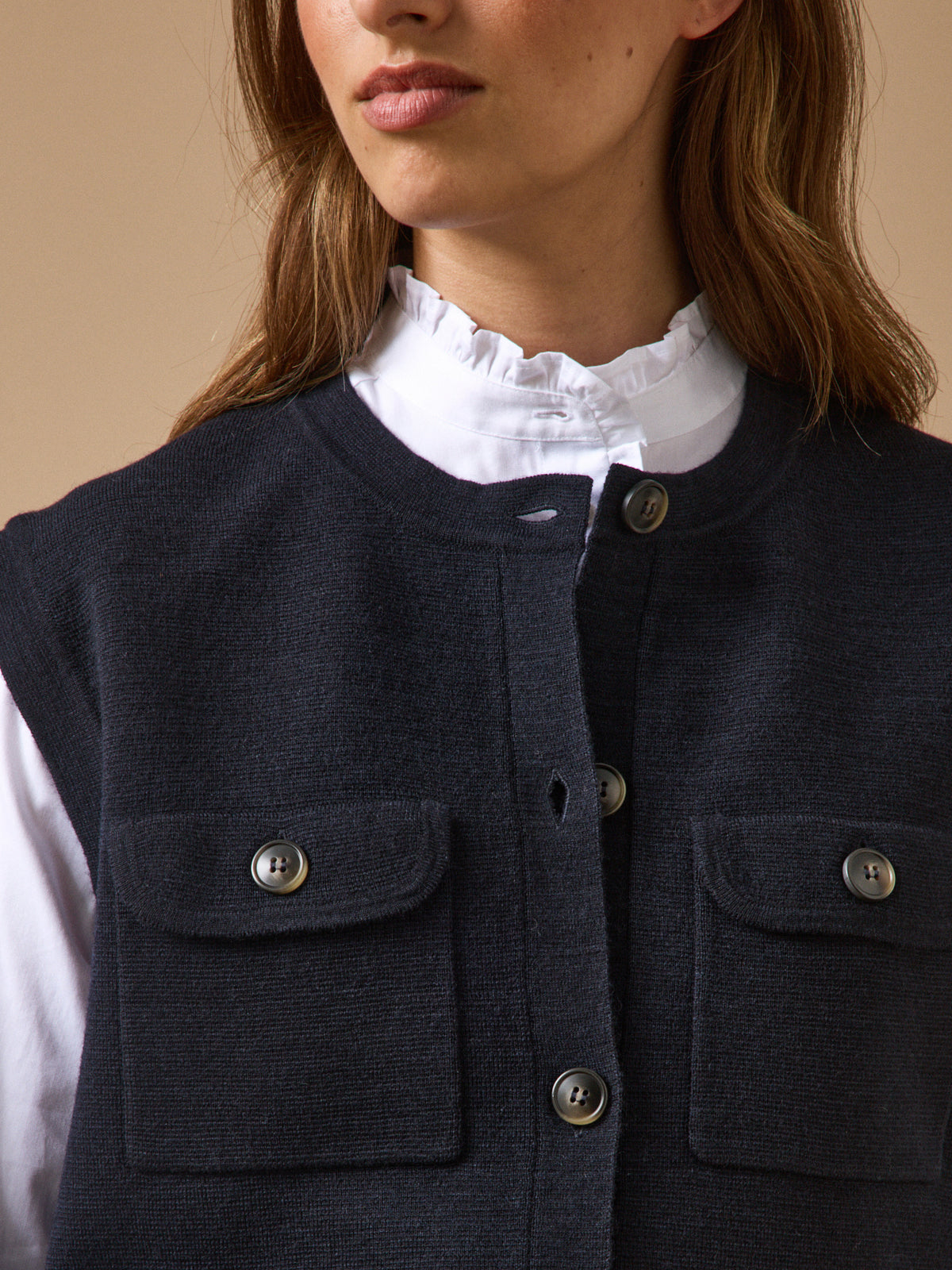 Women's Milano knit sleeveless cardigan