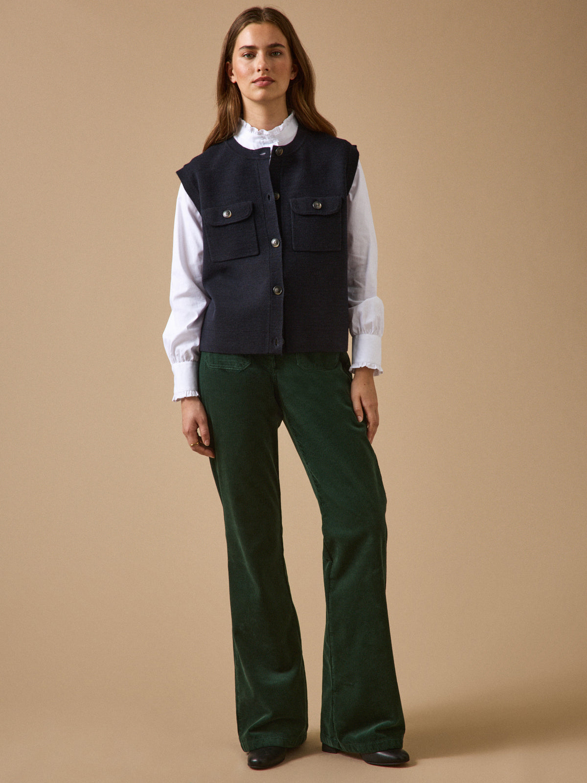 Women's Milano knit sleeveless cardigan