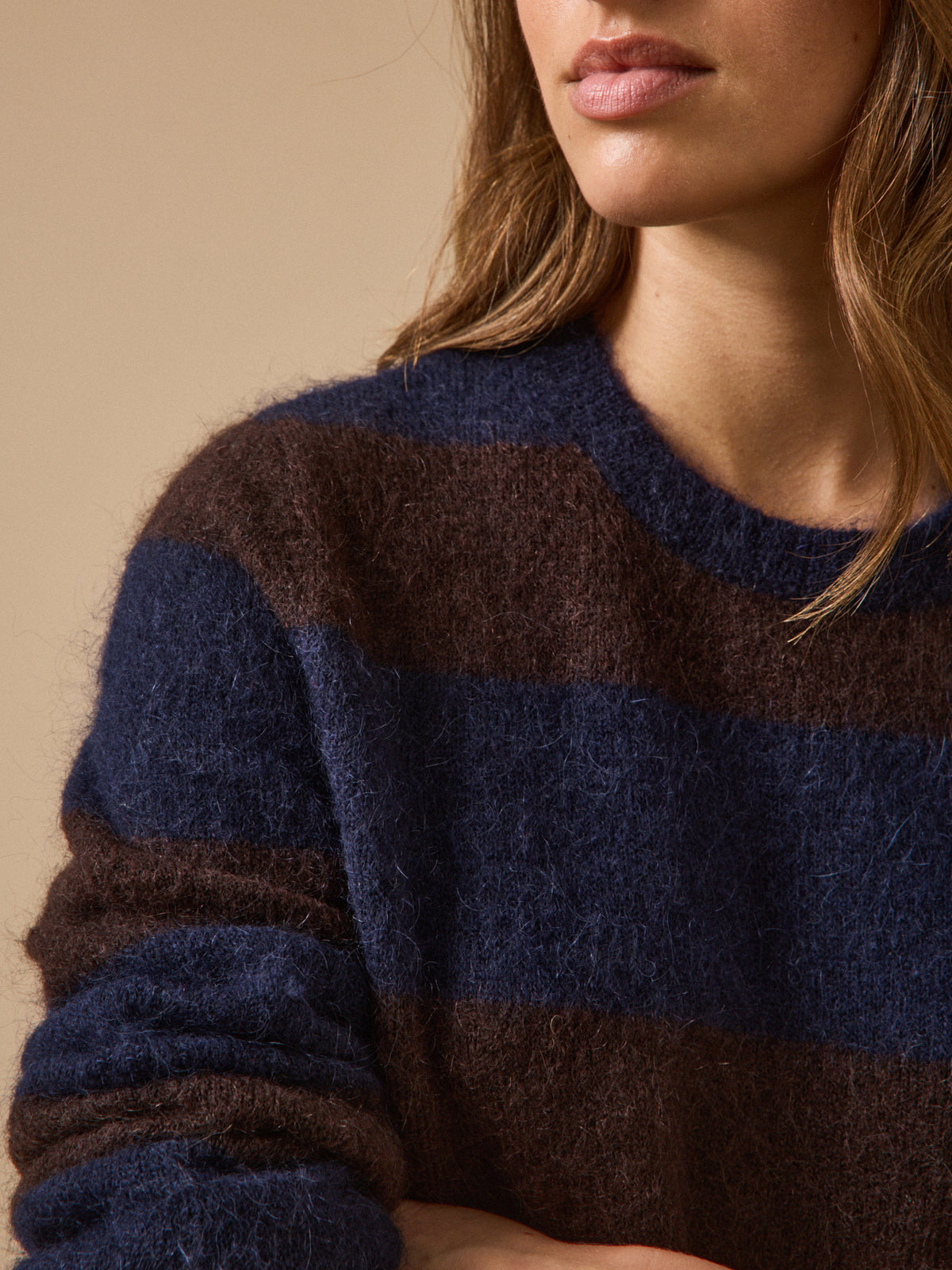 Pull rayé bicolore femme