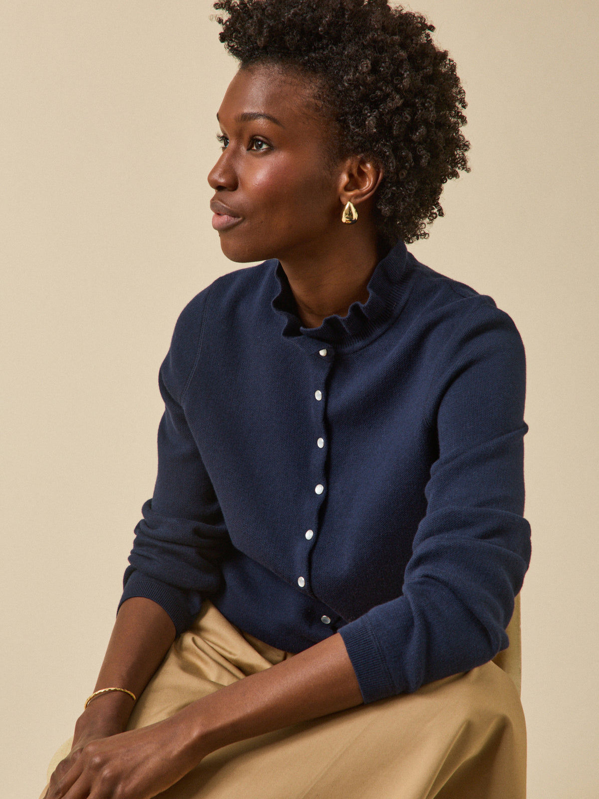 Women's organic cotton and cashmere cardigan