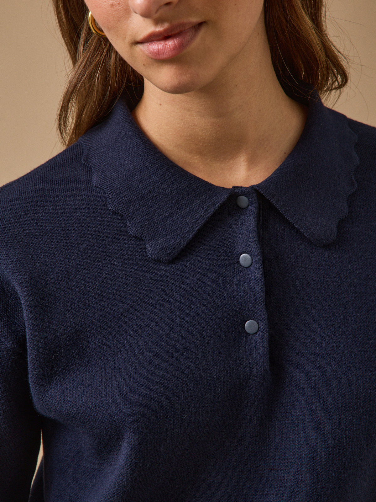Pull polo femme coton biologique et cachemire