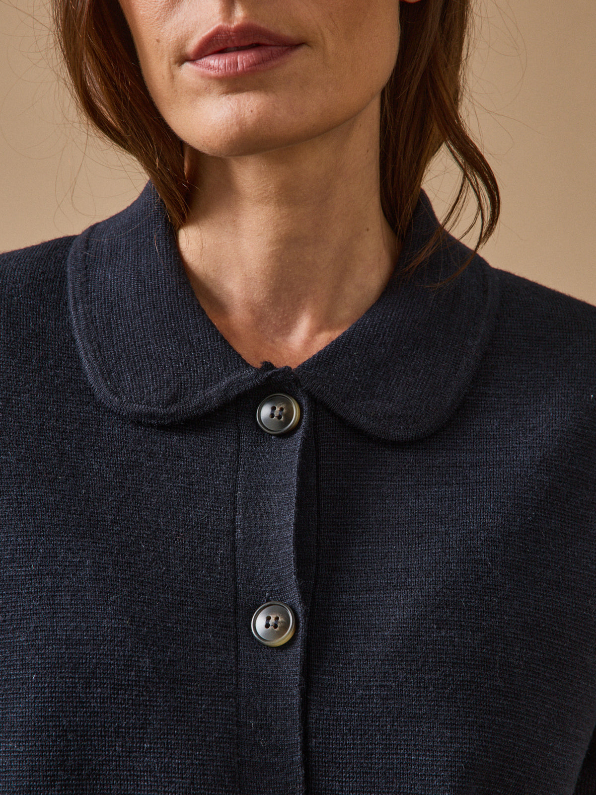 Women's Milano knit cardigan with shirt collar
