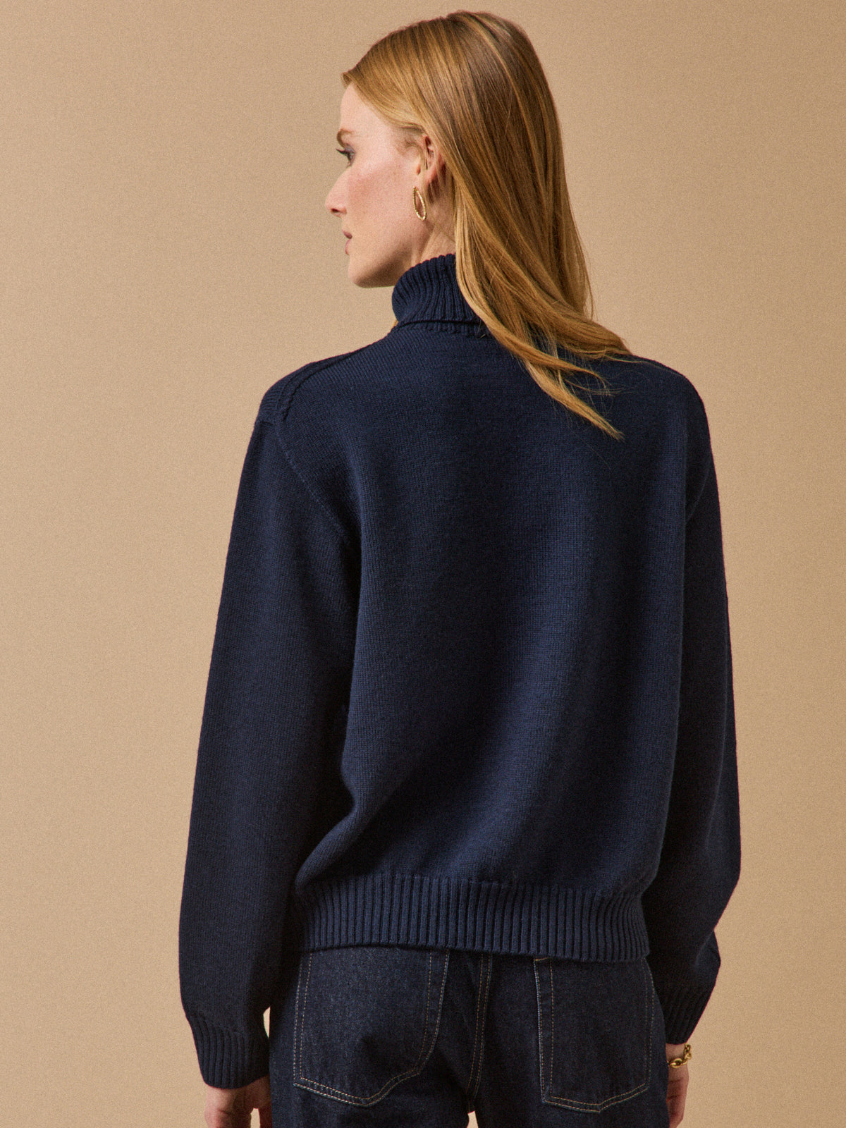 Women's merino wool rollneck sweater - Cyrillus x Les 3 Tricoteurs