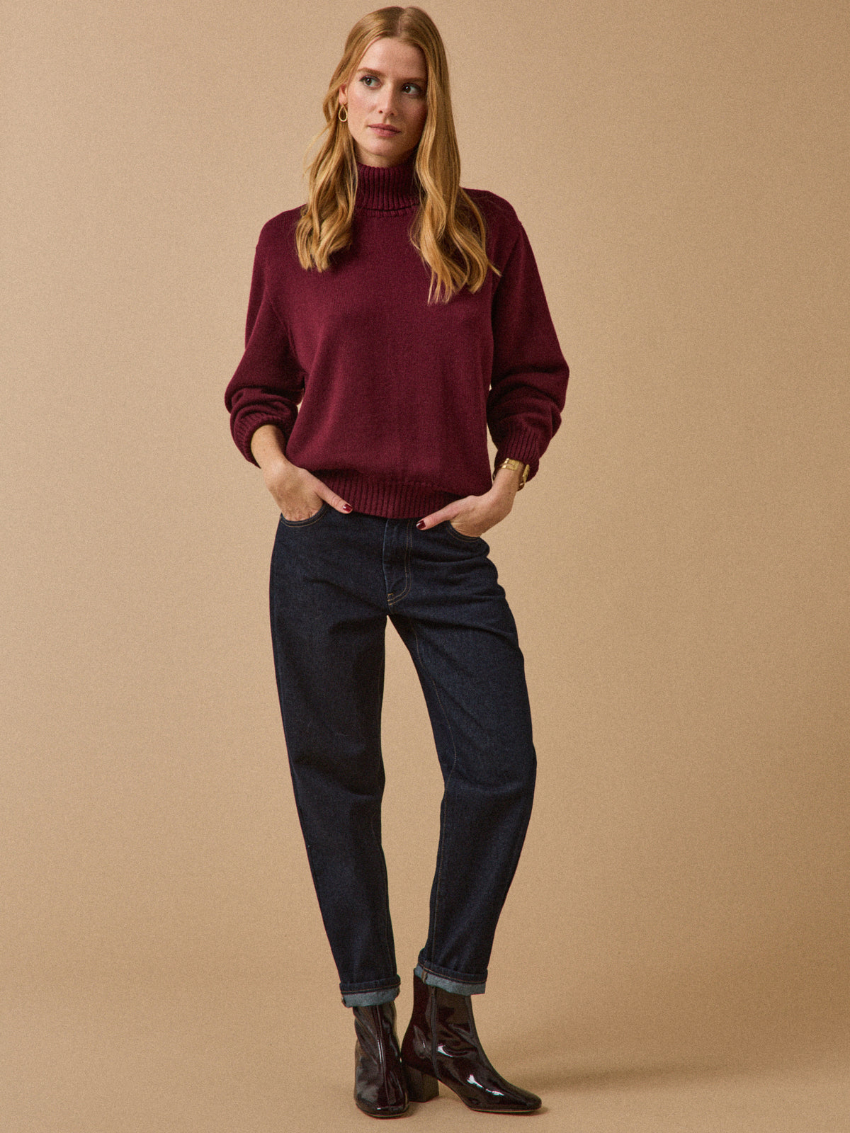 Women's merino wool rollneck sweater - Cyrillus x Les 3 Tricoteurs
