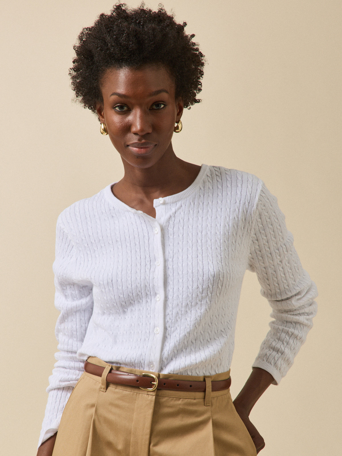 Gilet torsades femme coton biologique