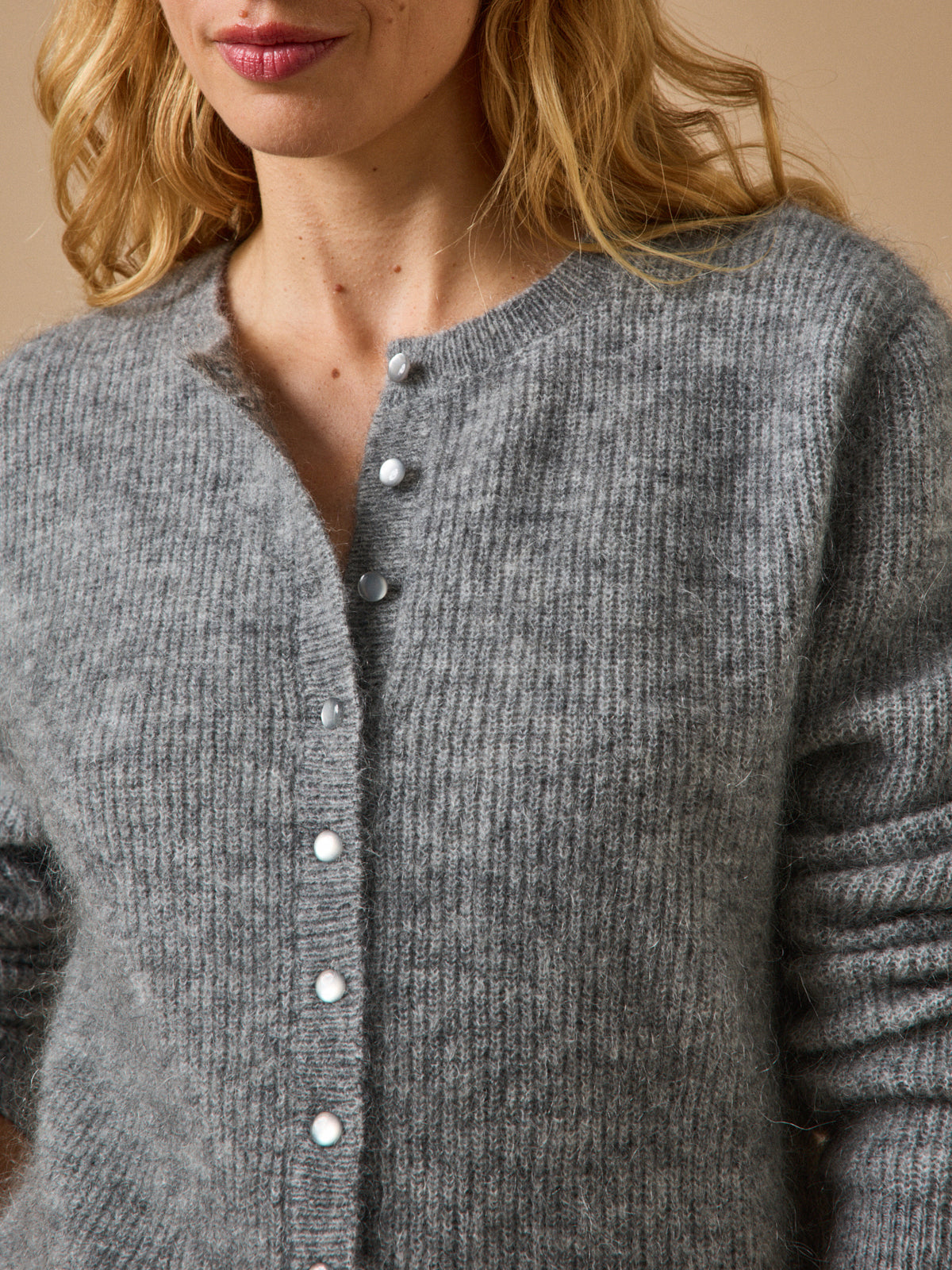 Women's cardigan with wool and mohair