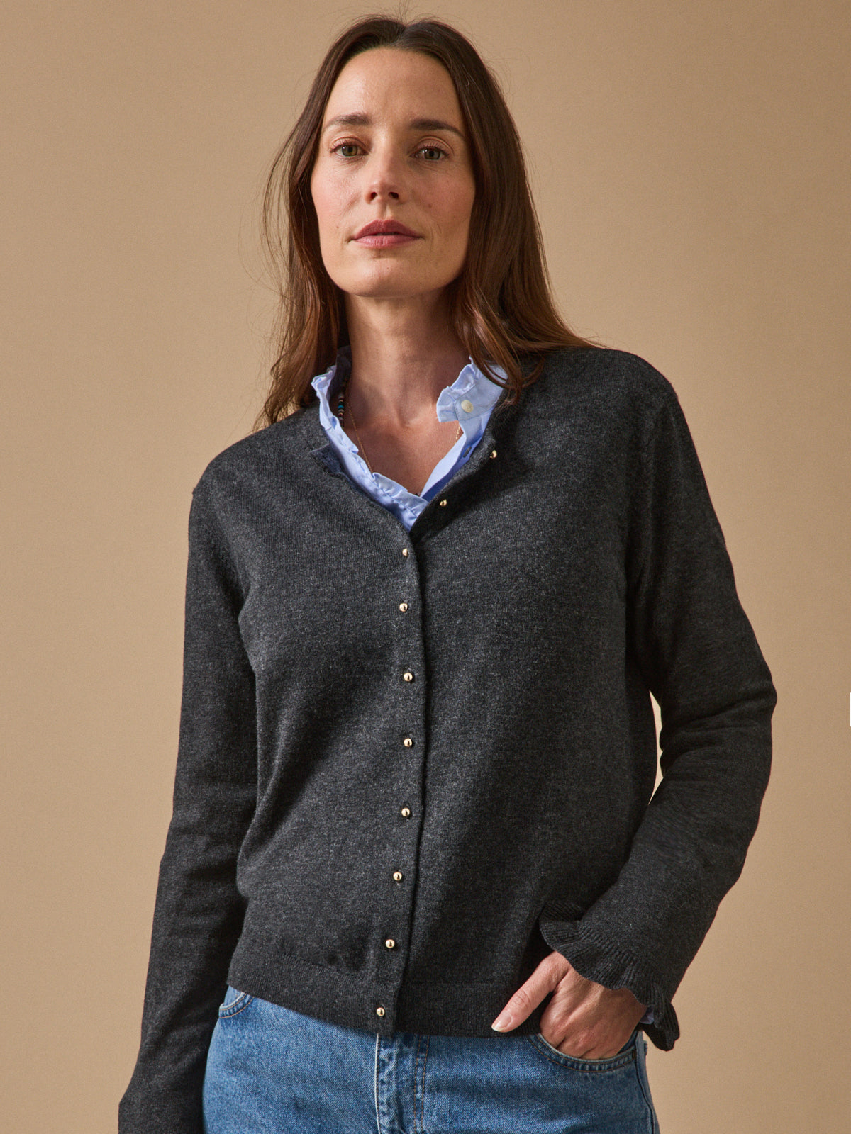 Gilet femme coton biologique et laine RWS*
