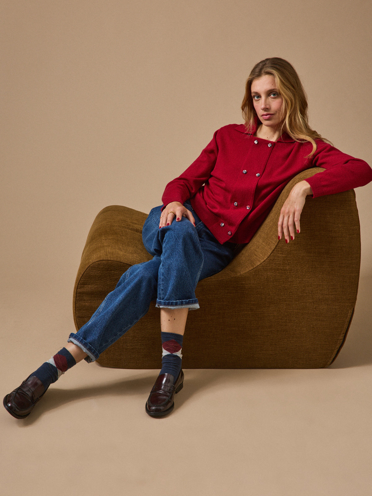 Women's RWS* wool and cashmere cardigan