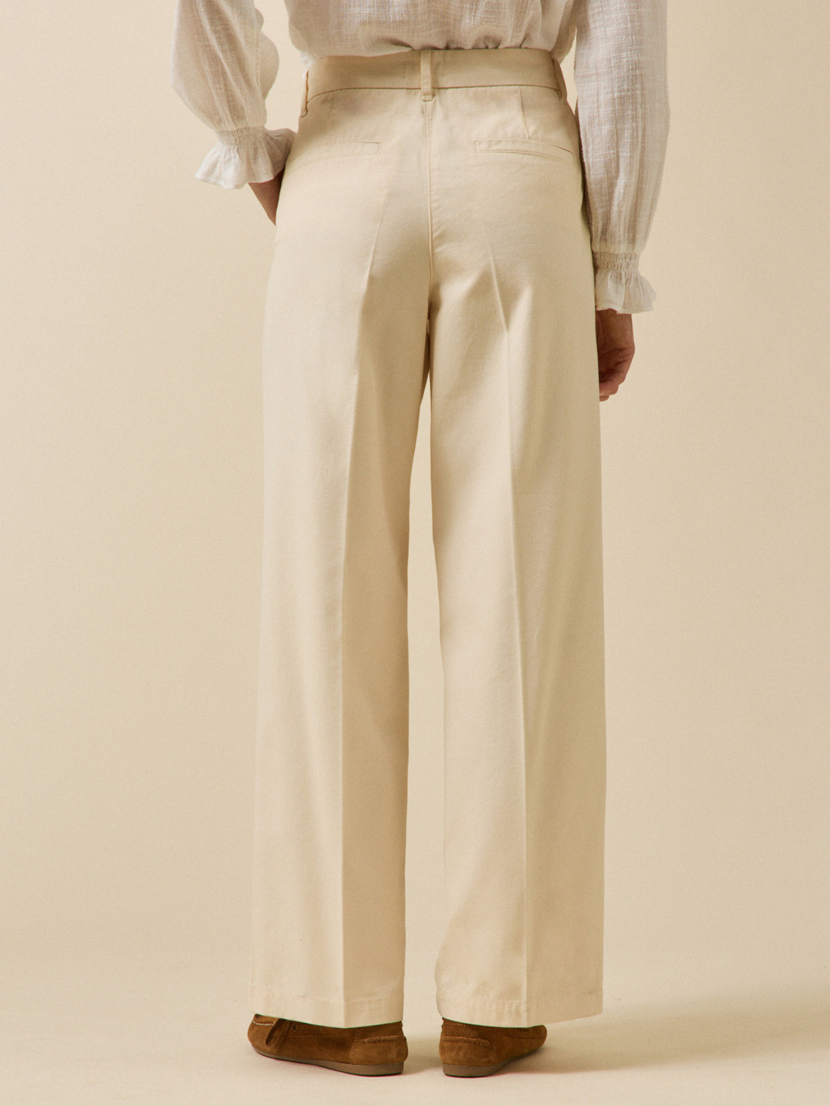 Women's wide-leg gabardine Clara trousers
