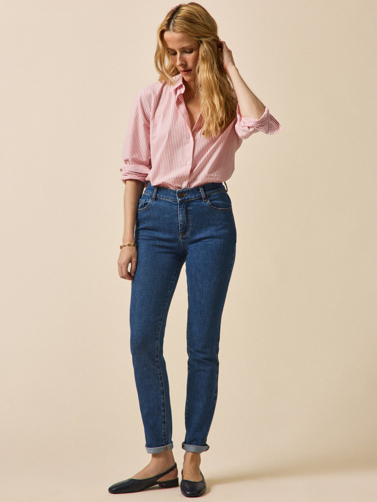 Women's slim-leg organic cotton Aurelie jeans