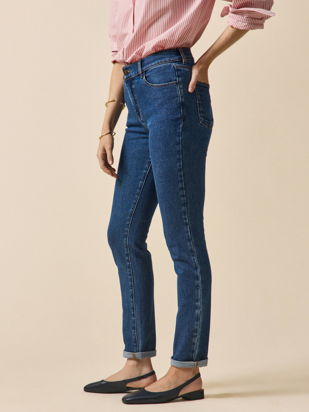 Women's slim-leg organic cotton Aurelie jeans