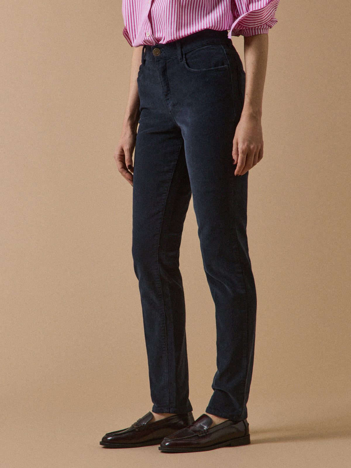Women's Chloe slim-fit needlecord trousers