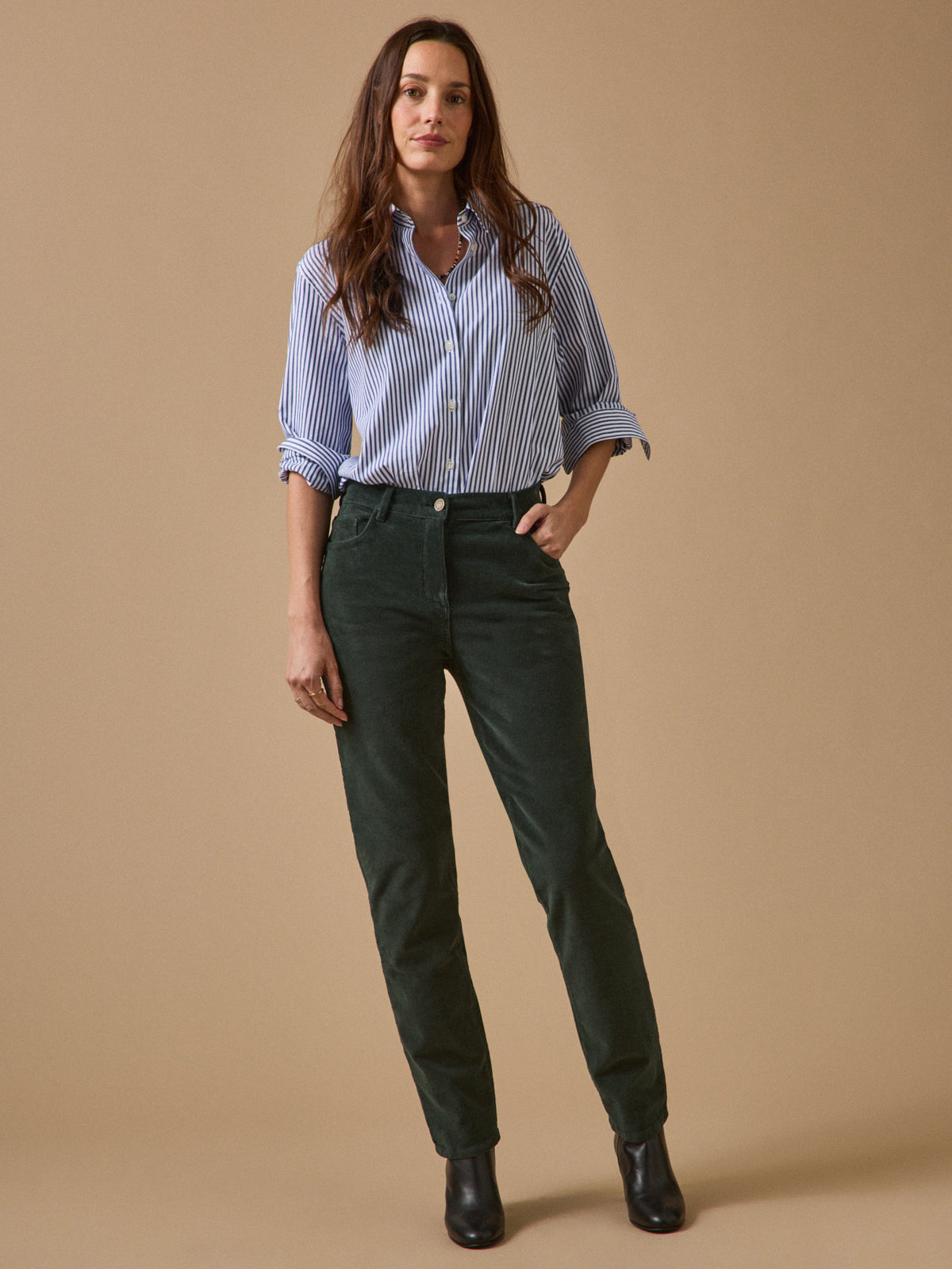Women's Chloe slim-fit needlecord trousers