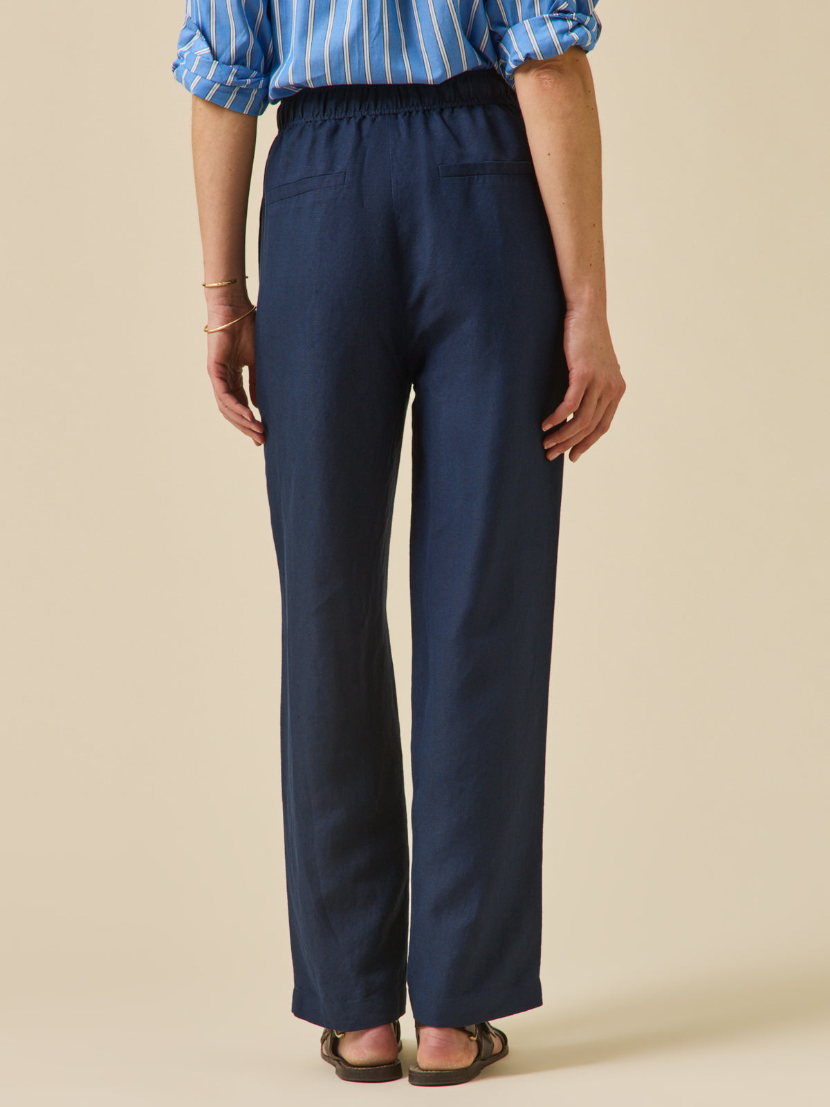 Pantalon droit lin et viscose femme Agathe
