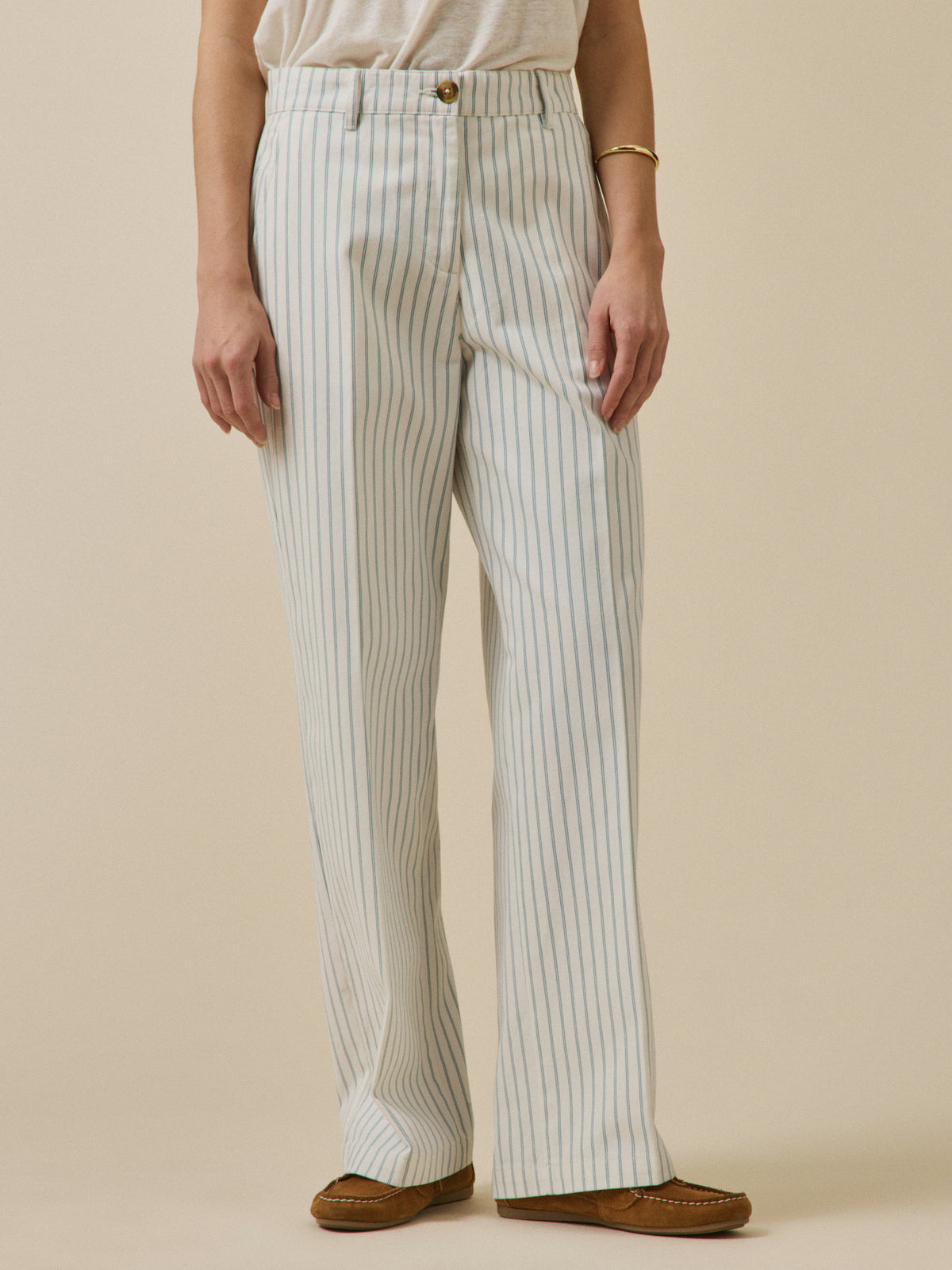 Women's striped wide-leg Clara trousers