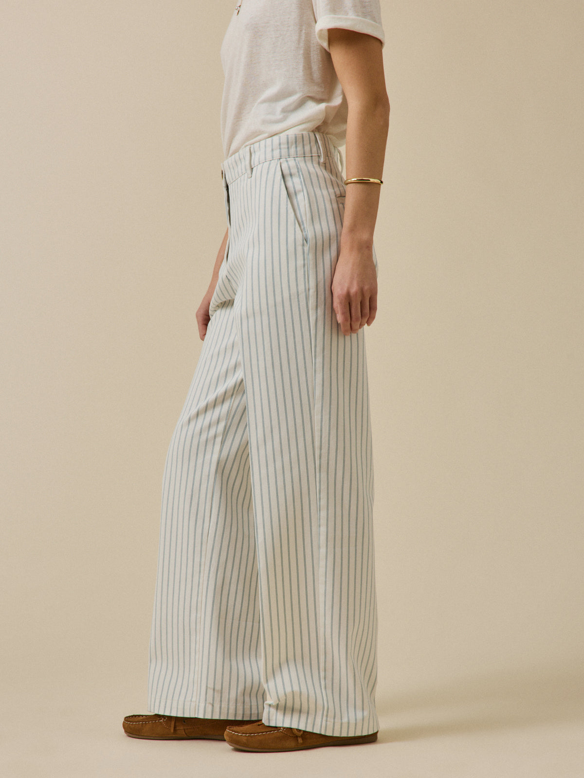 Women's striped wide-leg Clara trousers