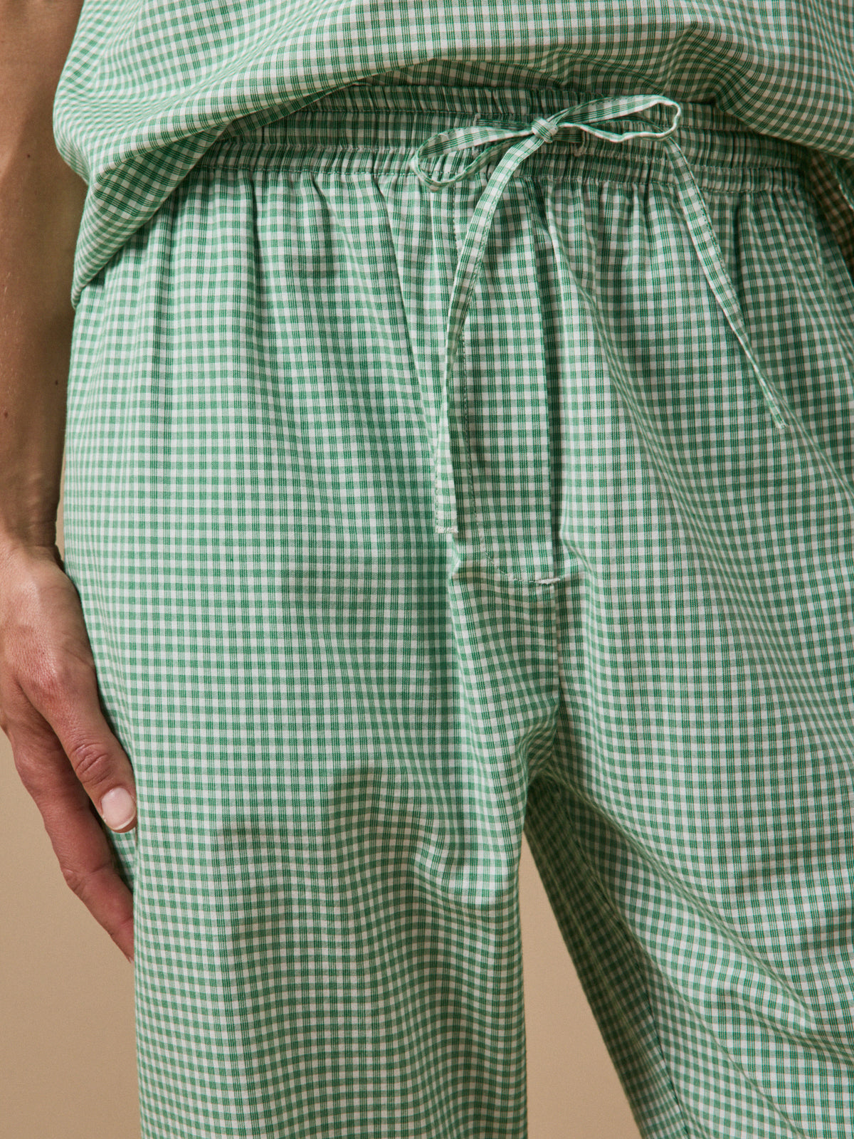 Women's mini check straight-leg Agathe trousers