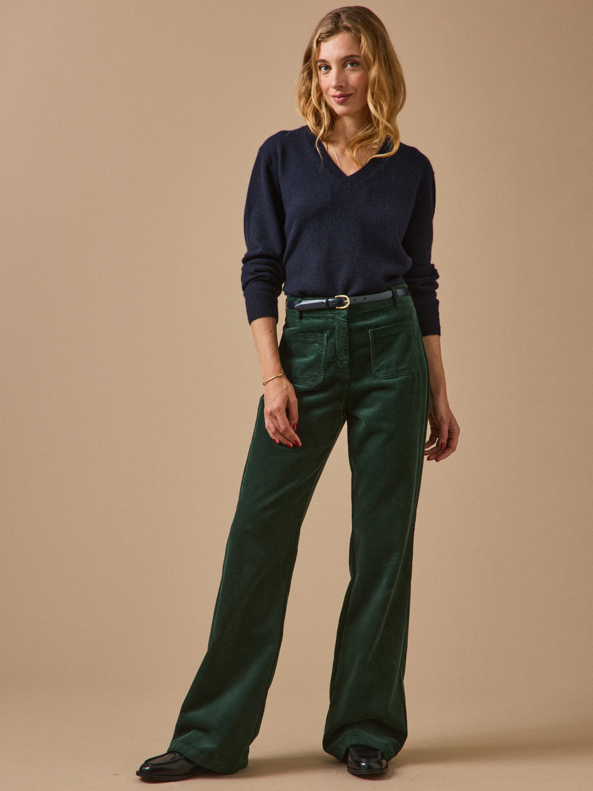 Pantalon flare femme Suzanne velours