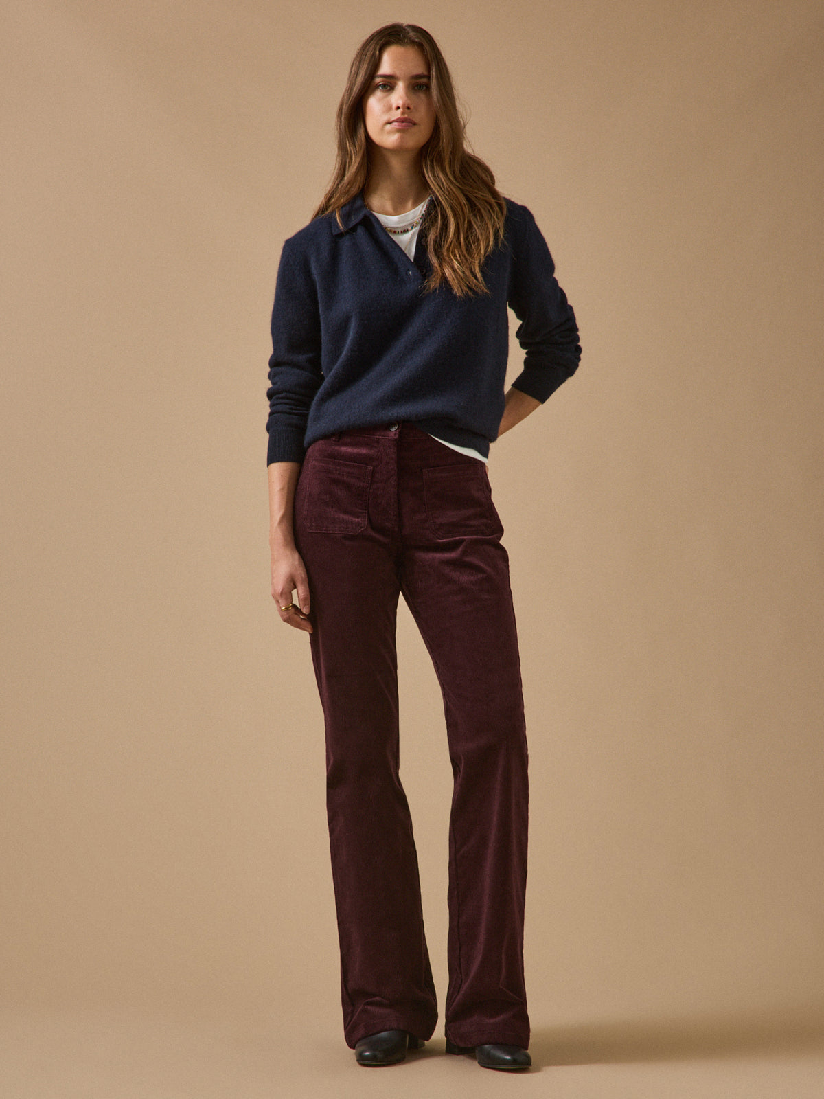 Women's Suzanne flared velour trousers