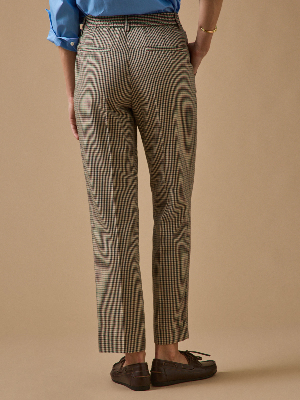 Women's mini checked Leo cigarette trousers