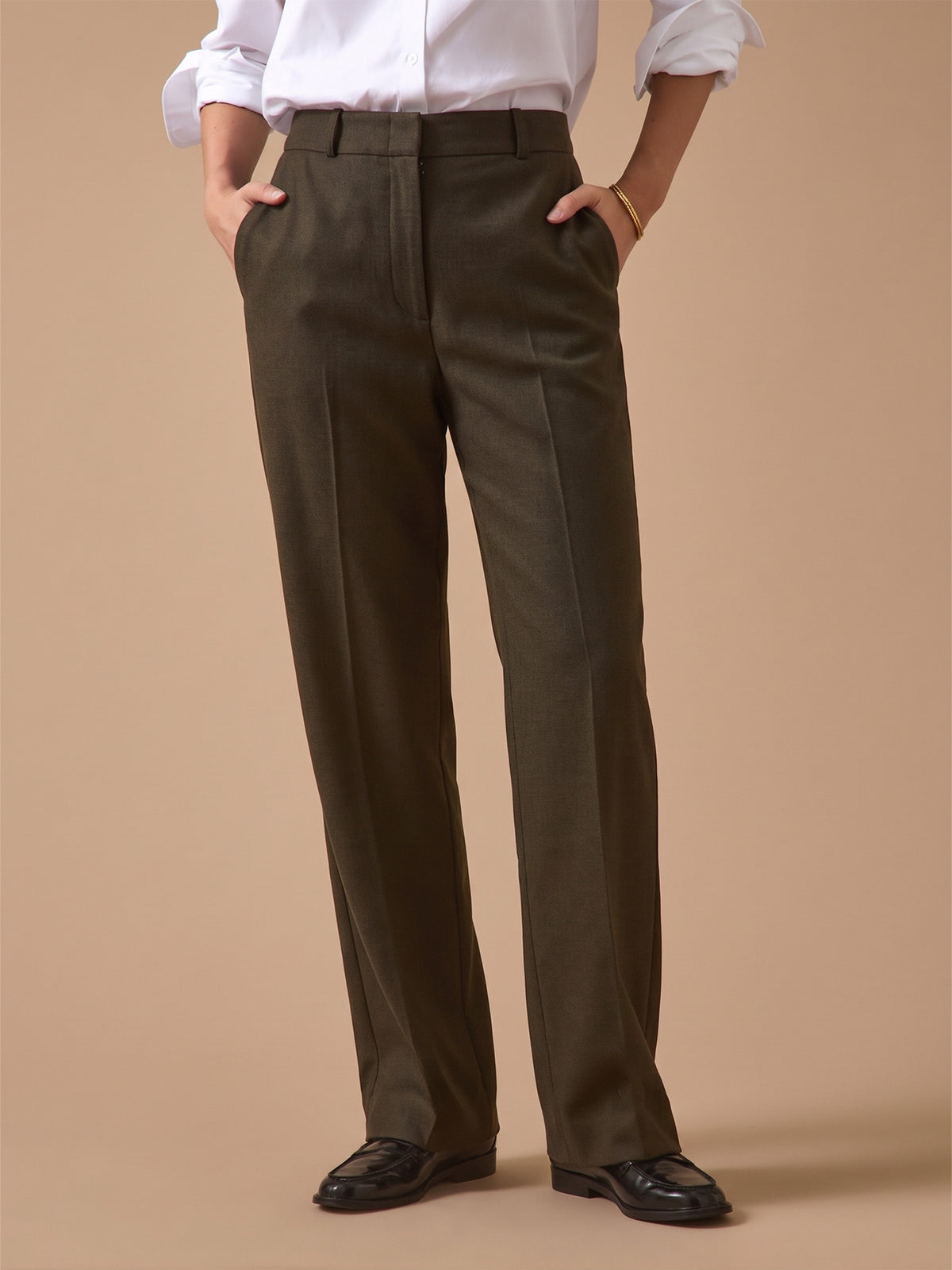Pantalon droit flanelle femme Alma