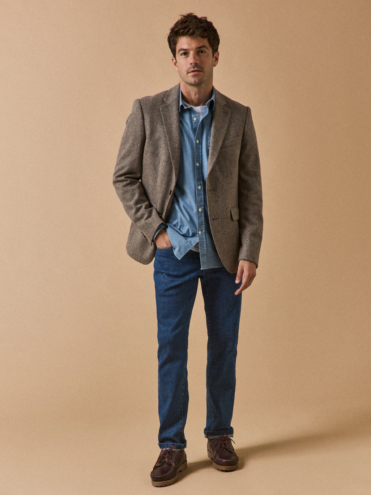 Blazer chevrons pure laine homme