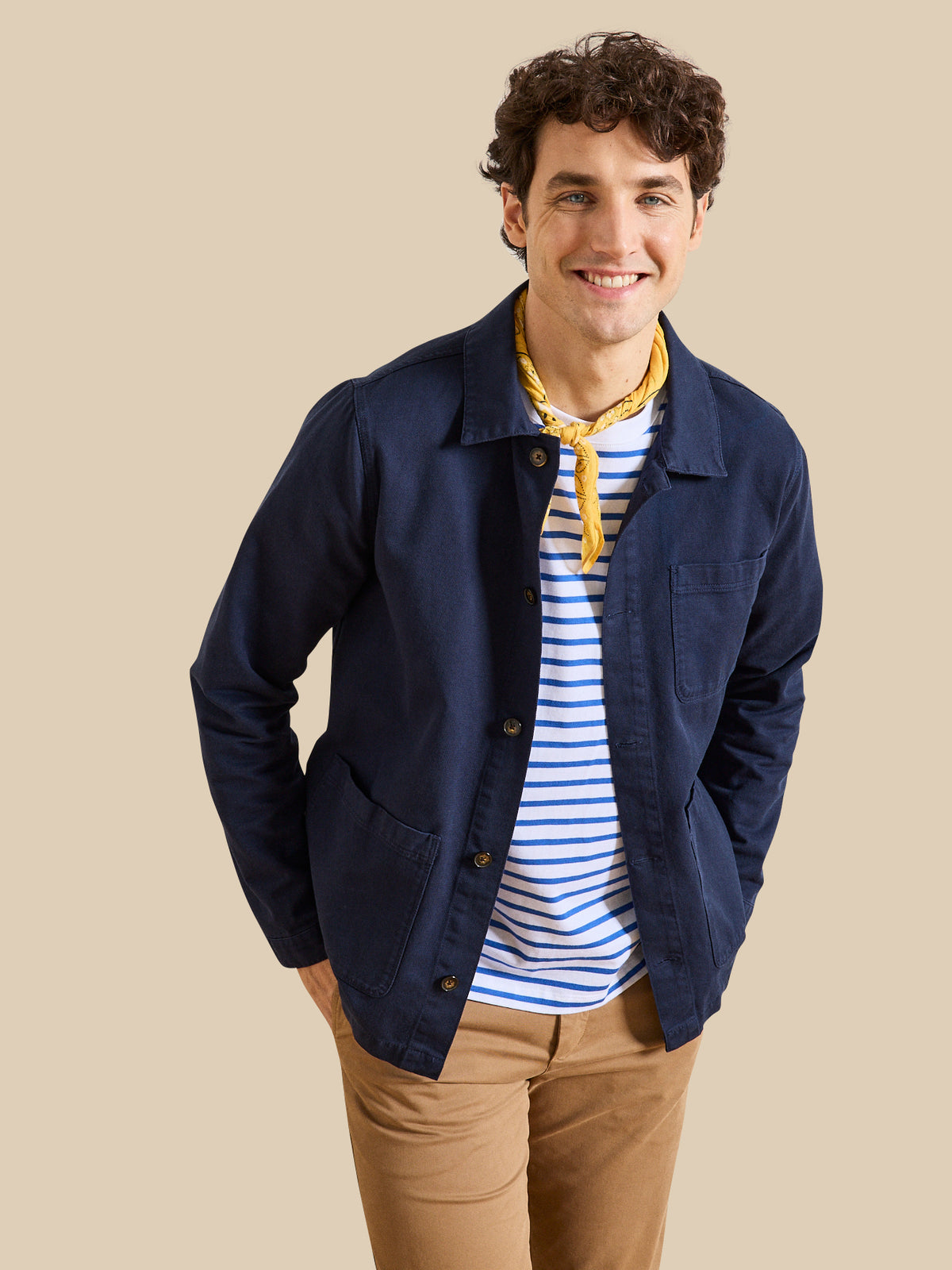 Men's utility jacket in a recycled cotton twill