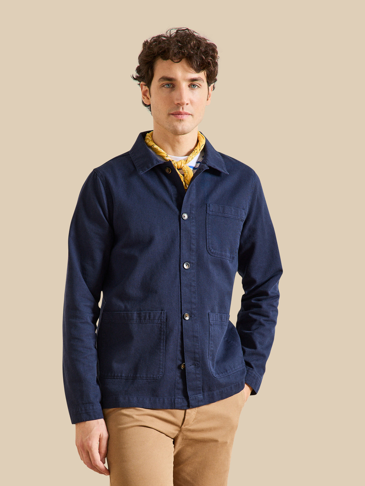 Men's utility jacket in a recycled cotton twill