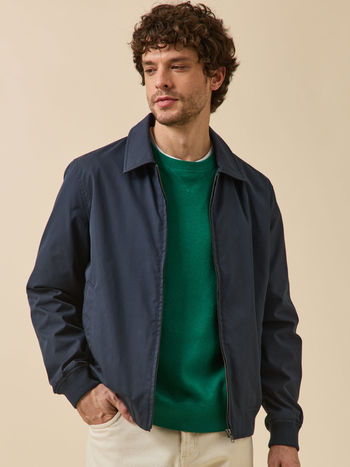 Men's plain zip jacket