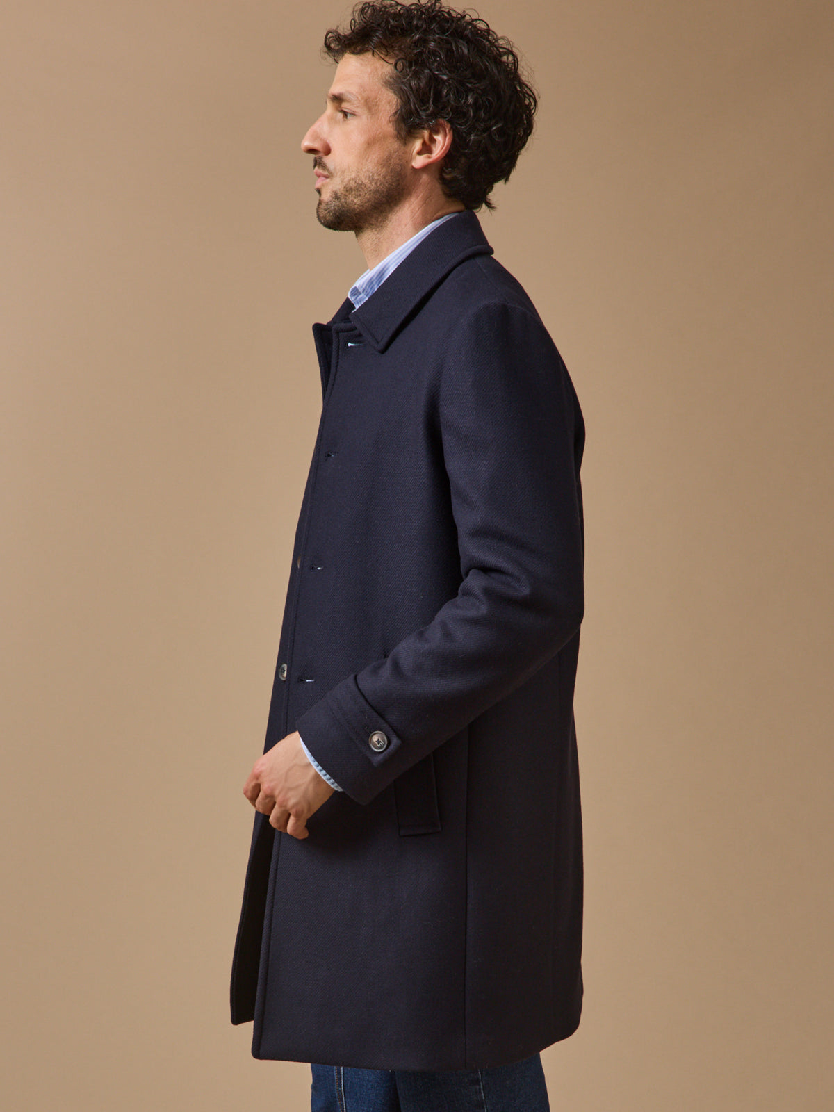 Men's woolen top coat