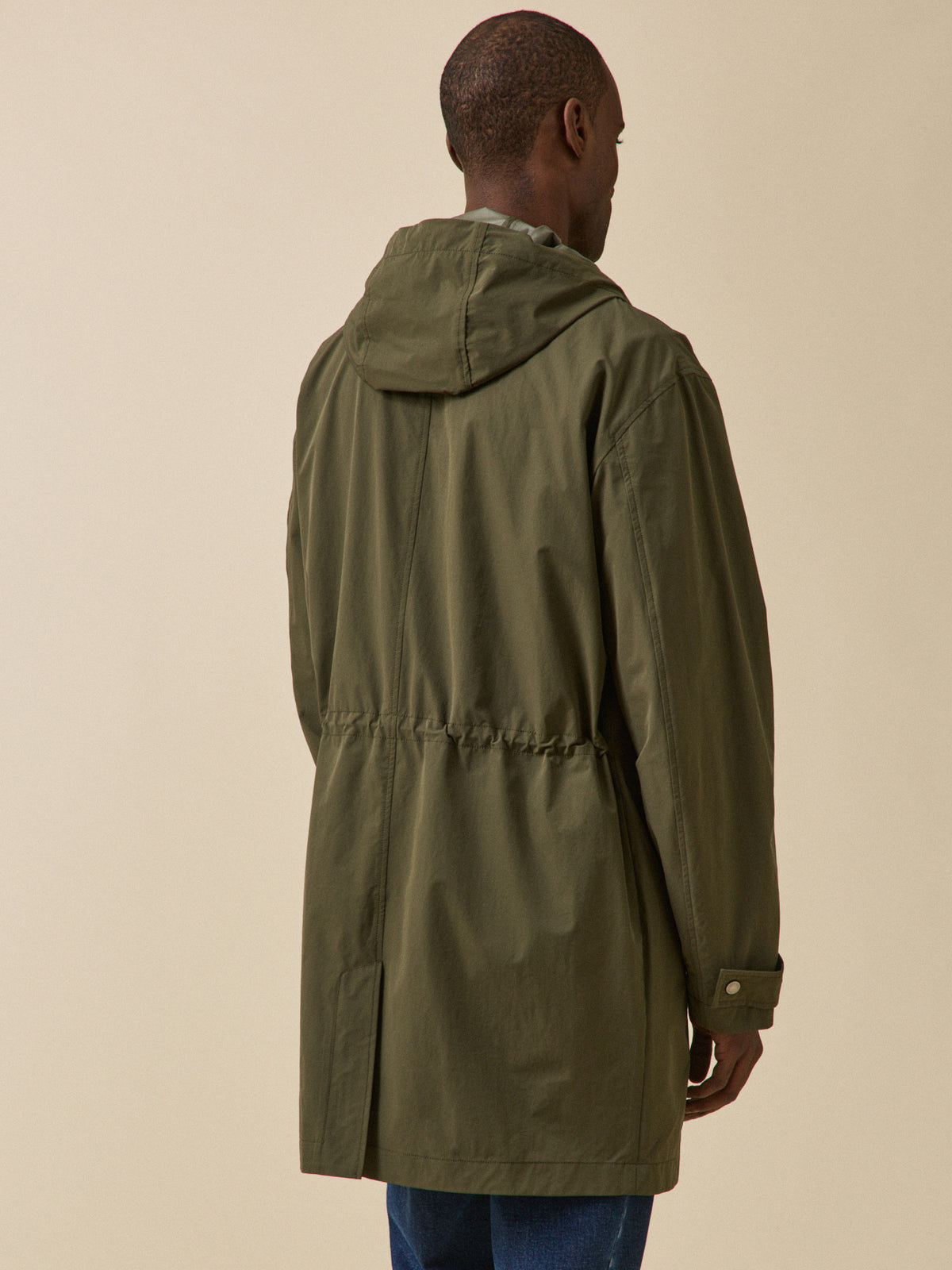 Men's long and lightweight parka