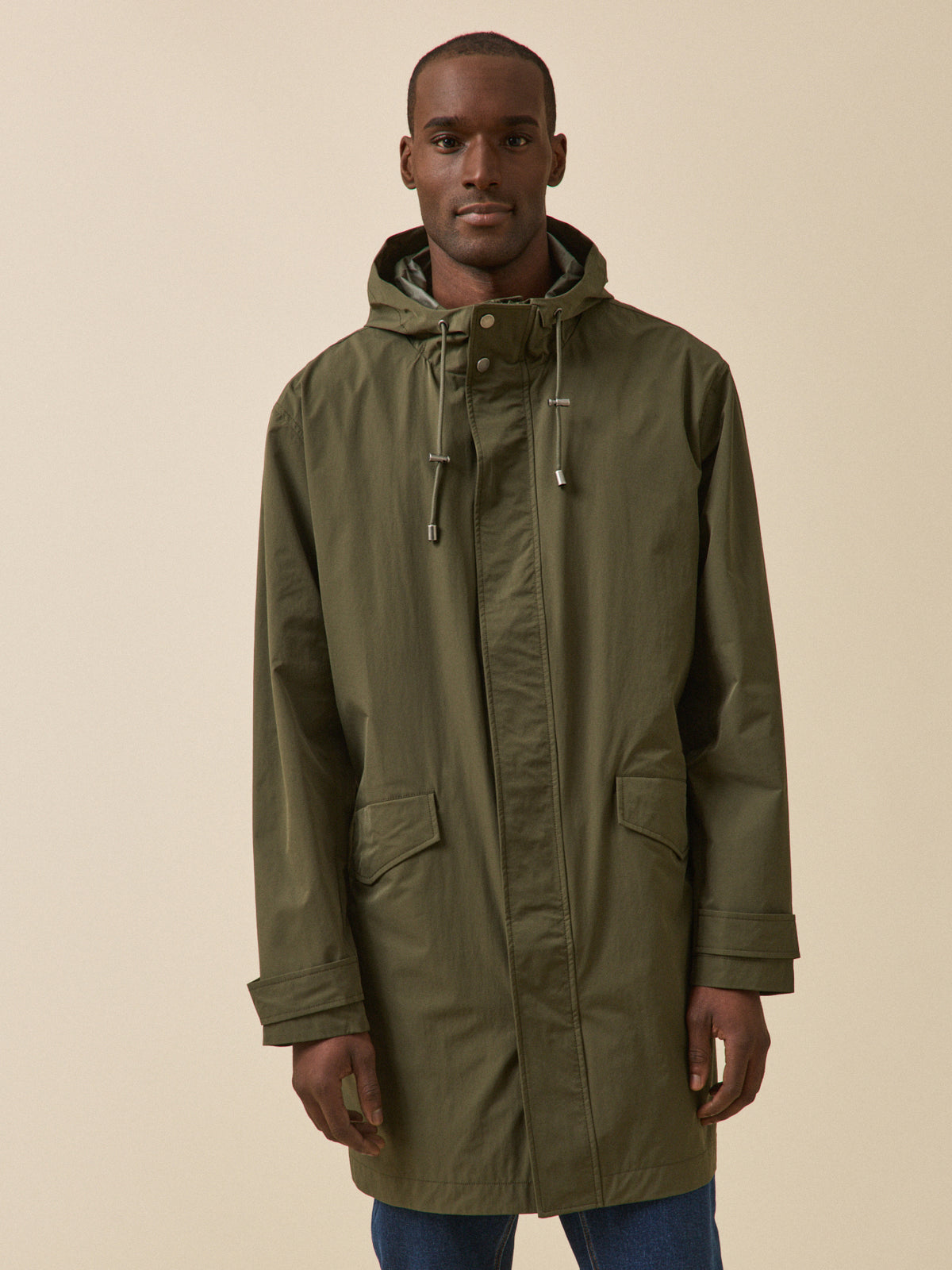 Men's long and lightweight parka