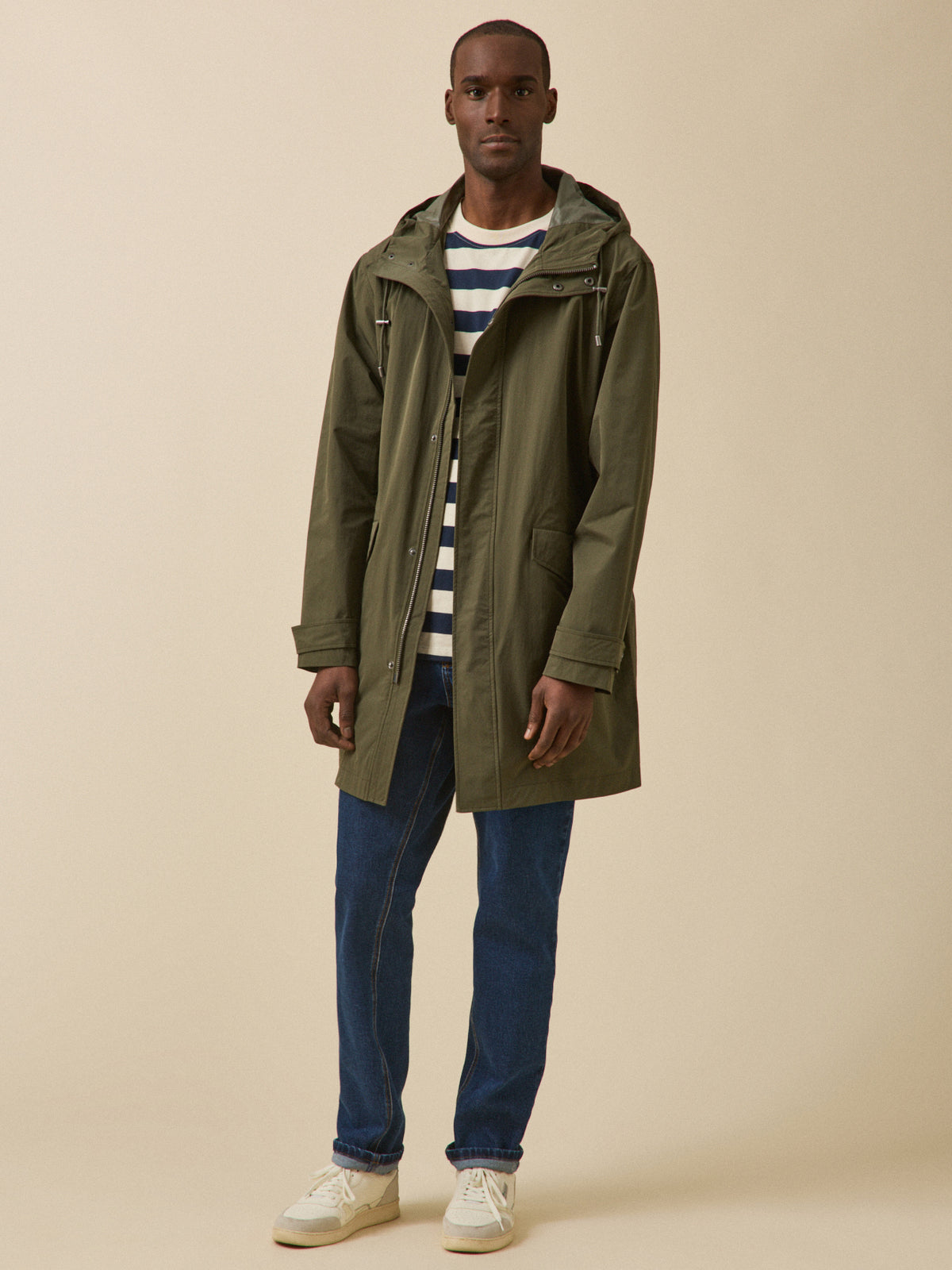 Men's long and lightweight parka