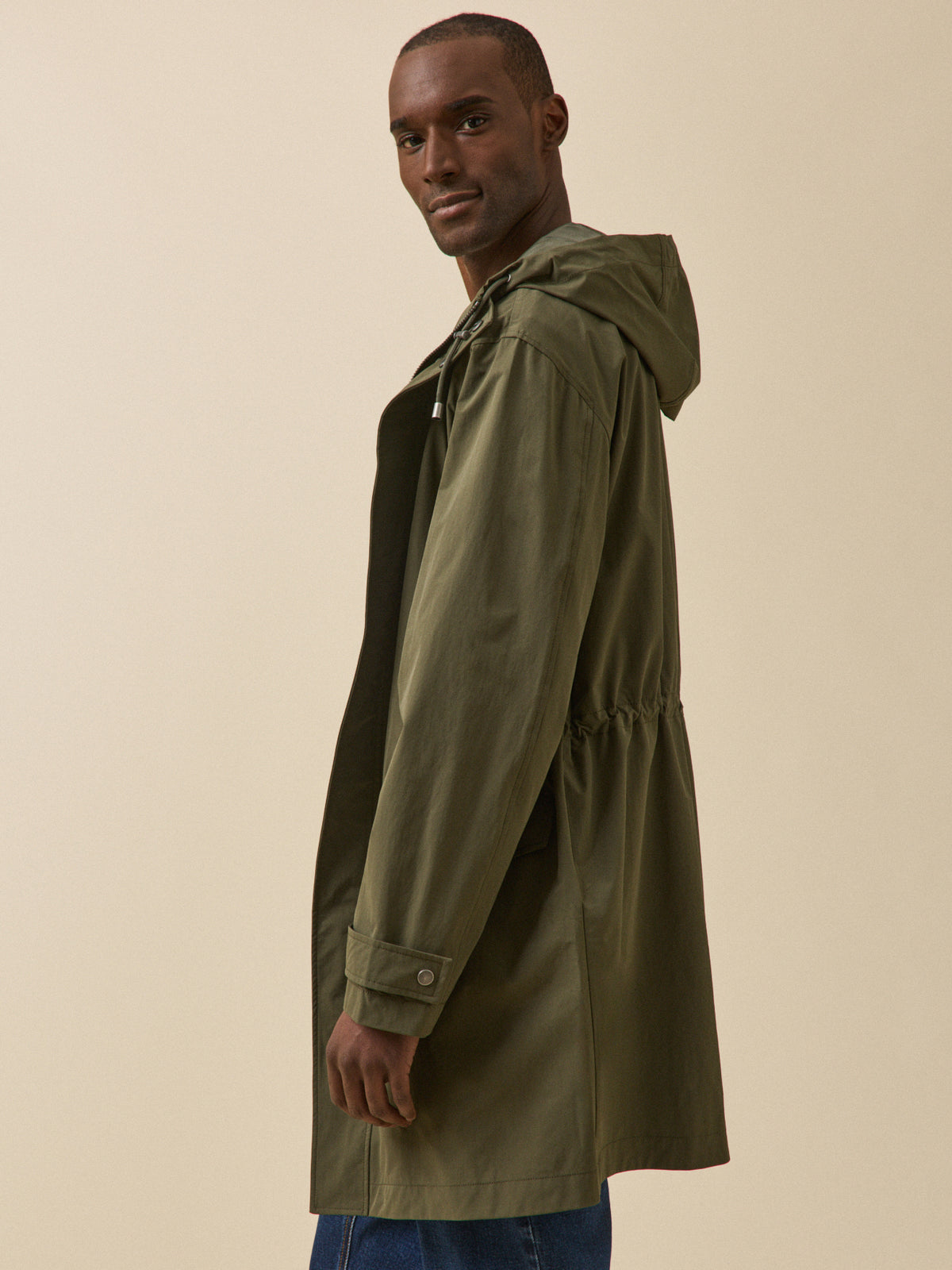 Men's long and lightweight parka