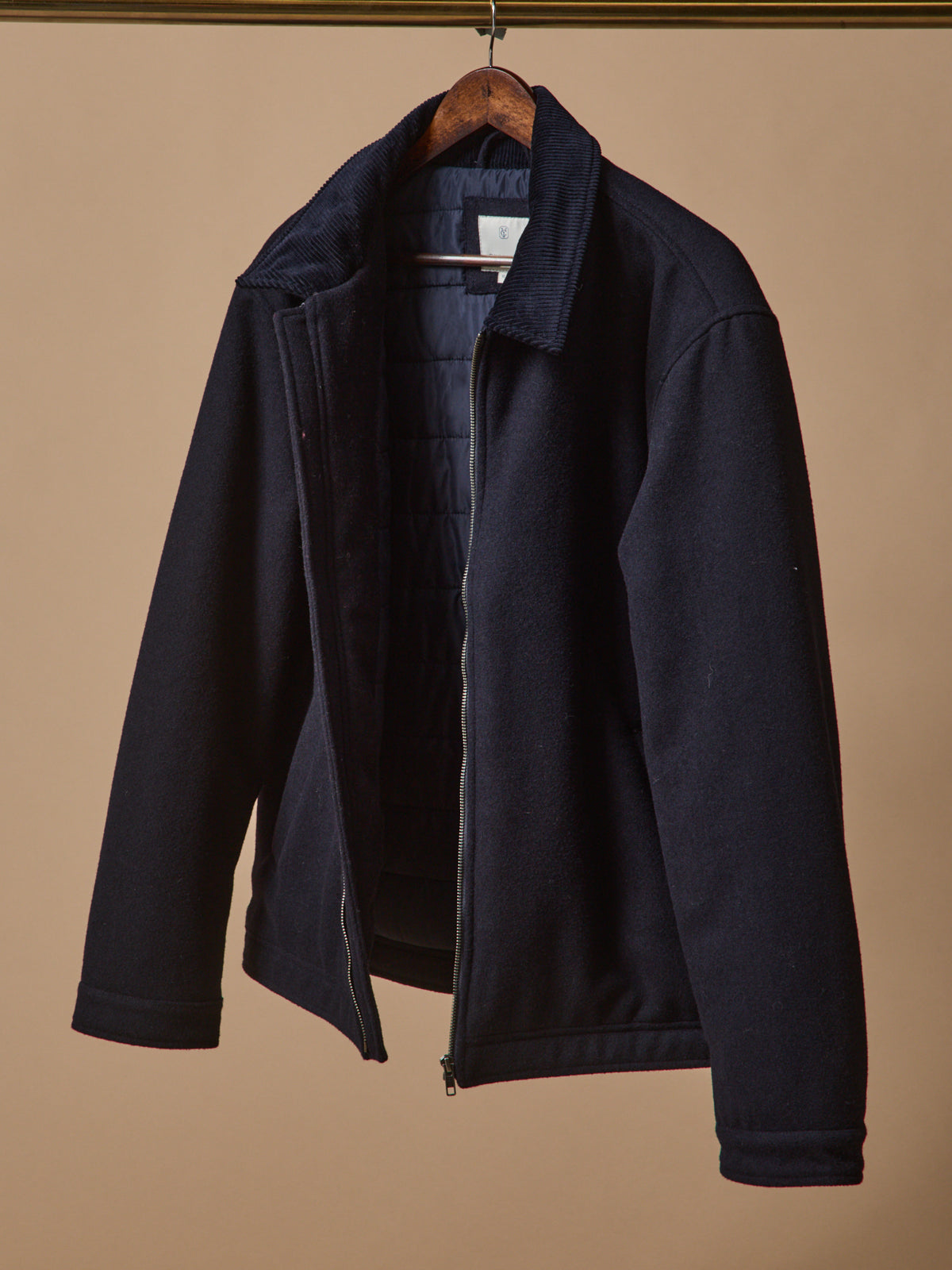 Men's warm woolen bomber jacket